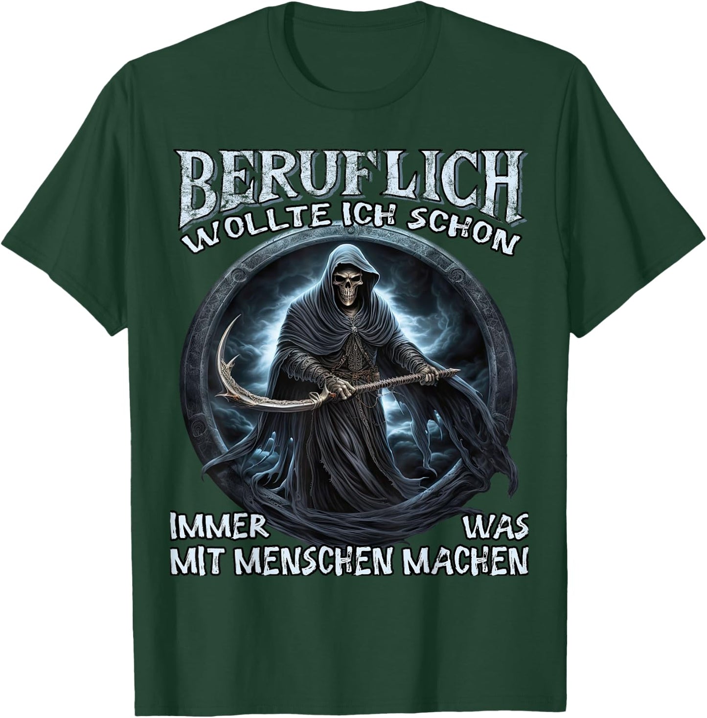 Beruflich wollte ich schon immer was mit Menschen machen , black T-Shirt - T-Shirt | Forest