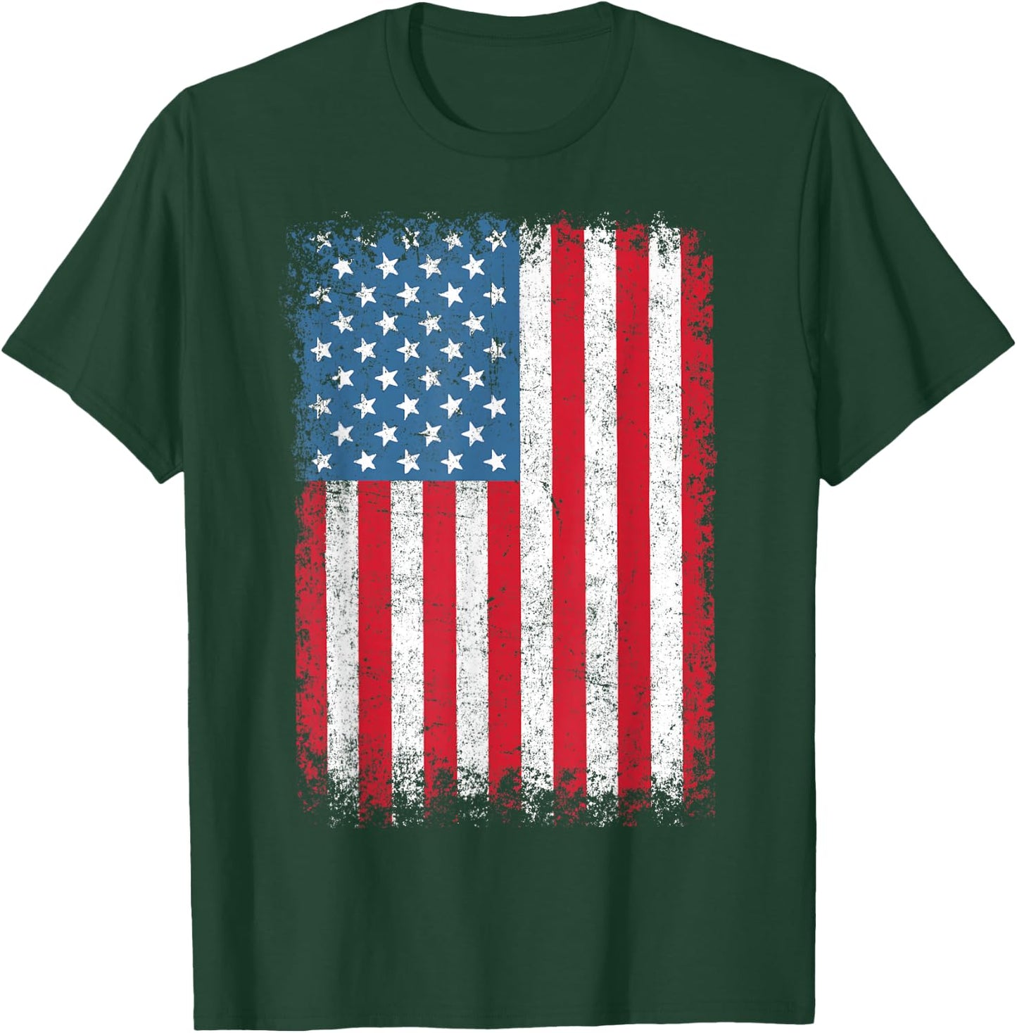 USA Women Men Kids Patriotic American Flag July 4th , black T-Shirt - T-Shirt | Forest