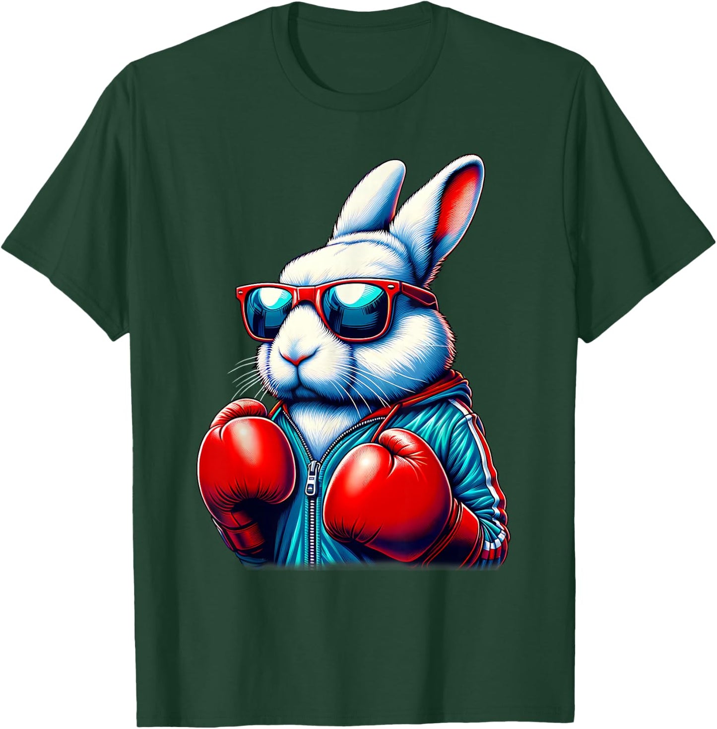 Happy Easter Bunny Boxing Rabbit Men Women Kid T-Shirt - T-Shirt | Forest