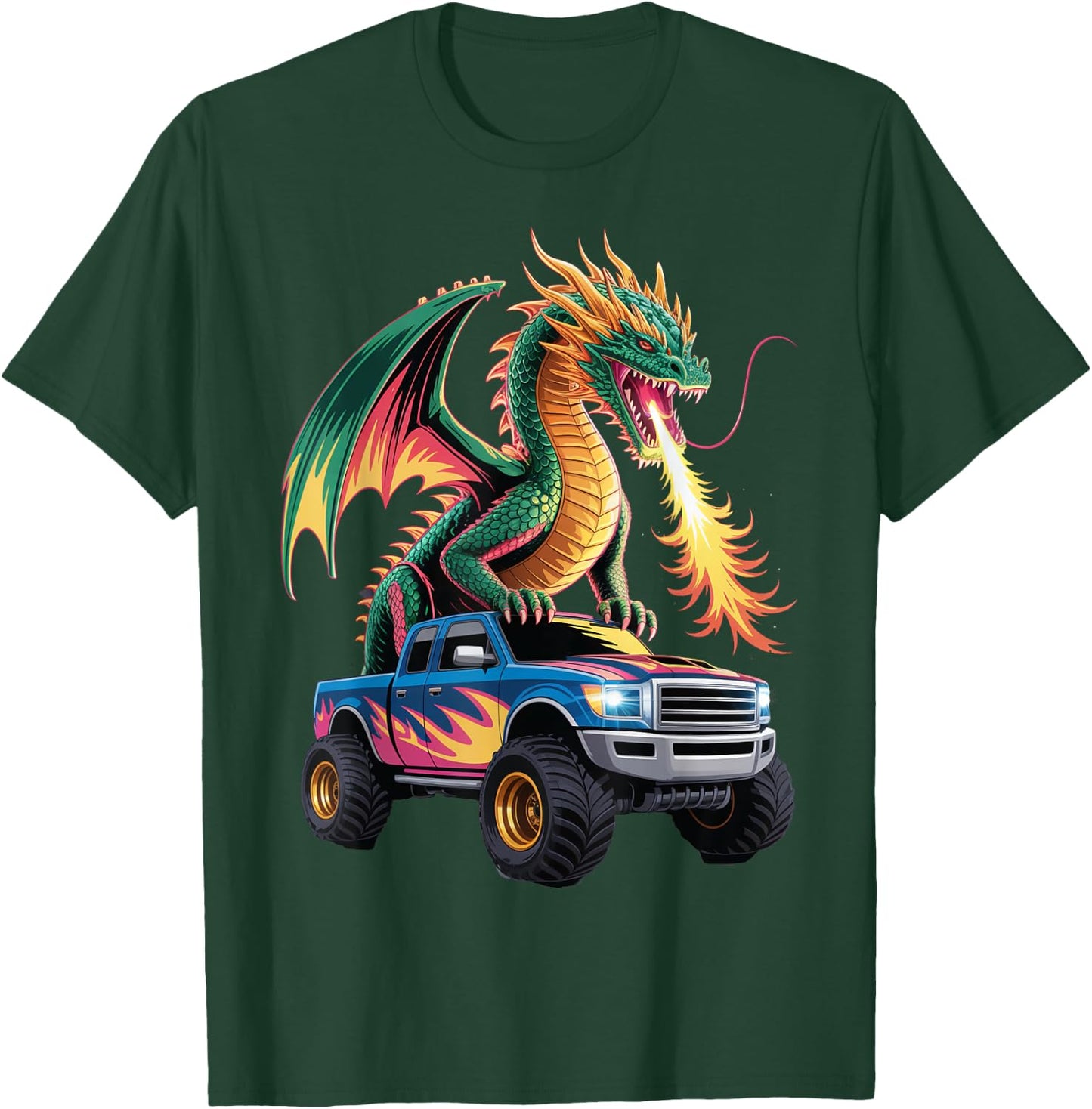Dragon Monster Truck Art T-Shirt - T-Shirt | Forest