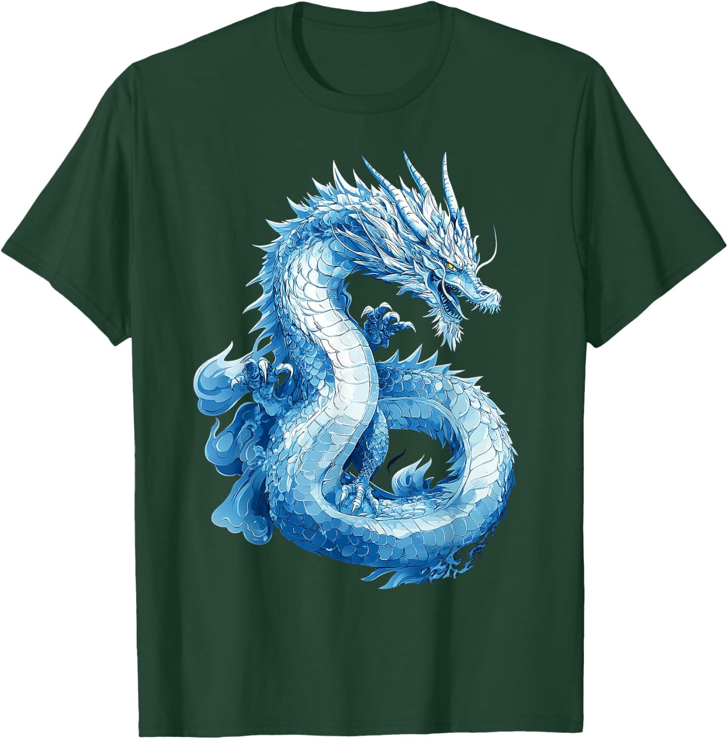 Ice Dragon Graphic Mythical Illustration Ice Dragon T-Shirt - T-Shirt | Forest