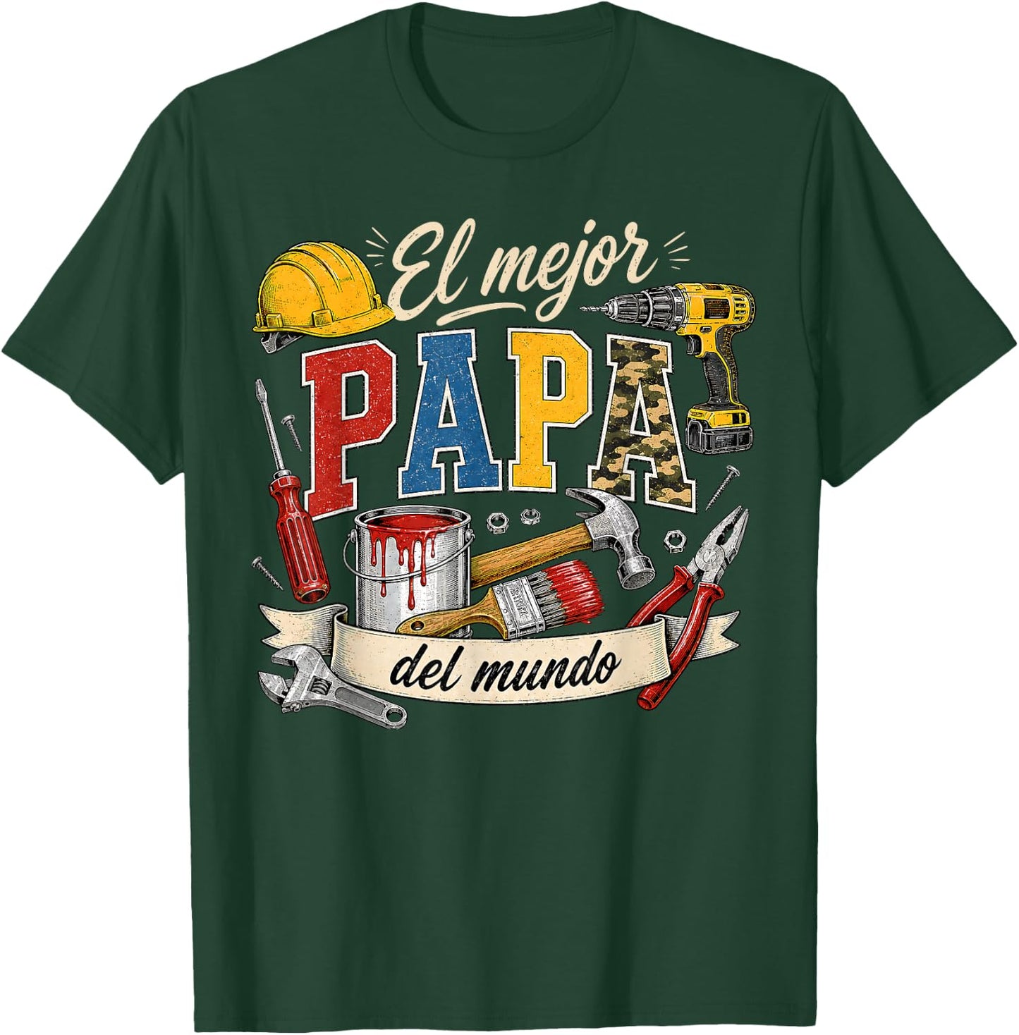 Spanish Dad Father's Day La Mejor Papa Del Mundo Handyman T-Shirt - T-Shirt | Forest