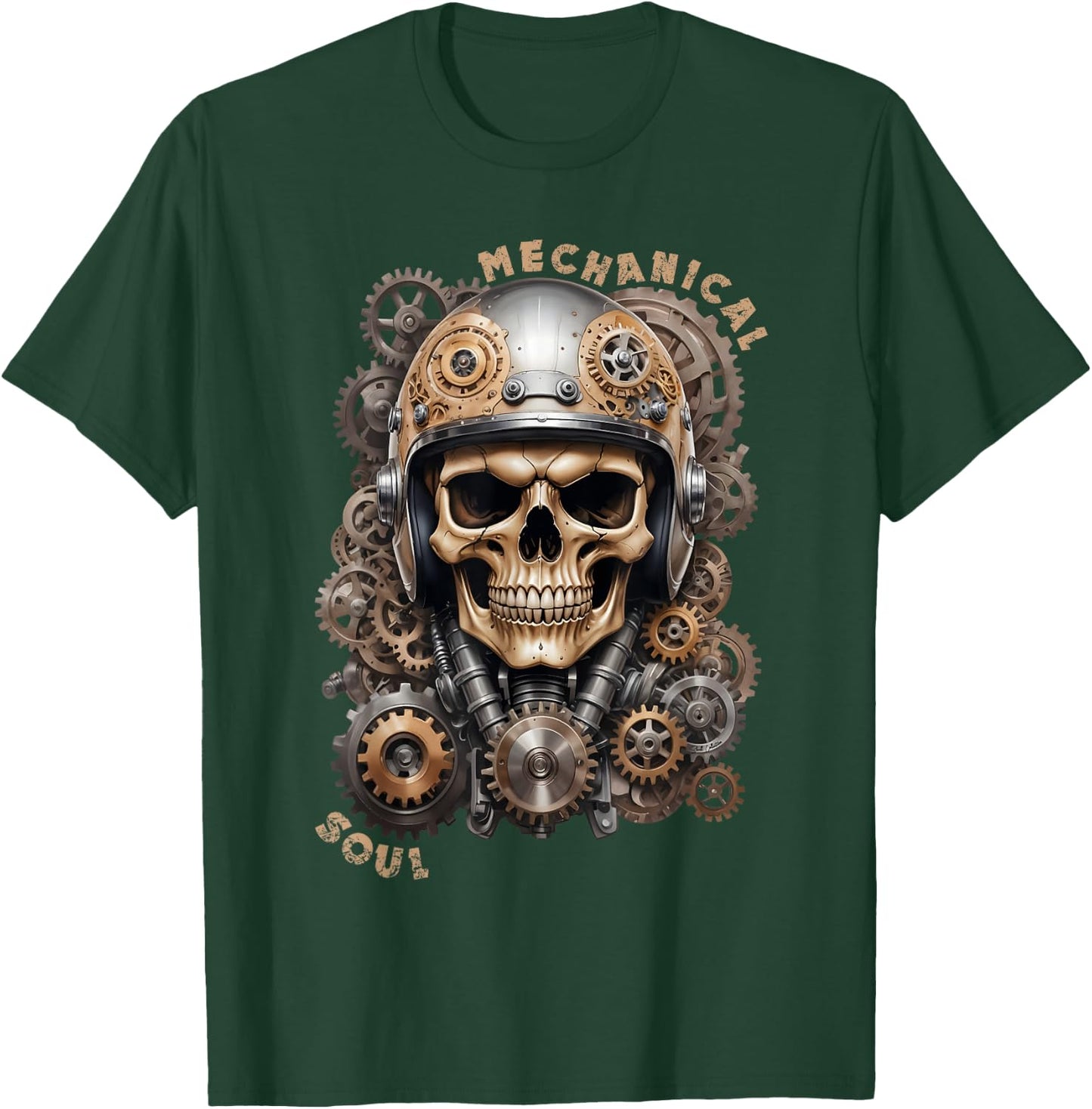 Biker Skull Biker Skull Vintage Motorcycle Custom Retro , Black, S T-Shirt - T-Shirt | Forest