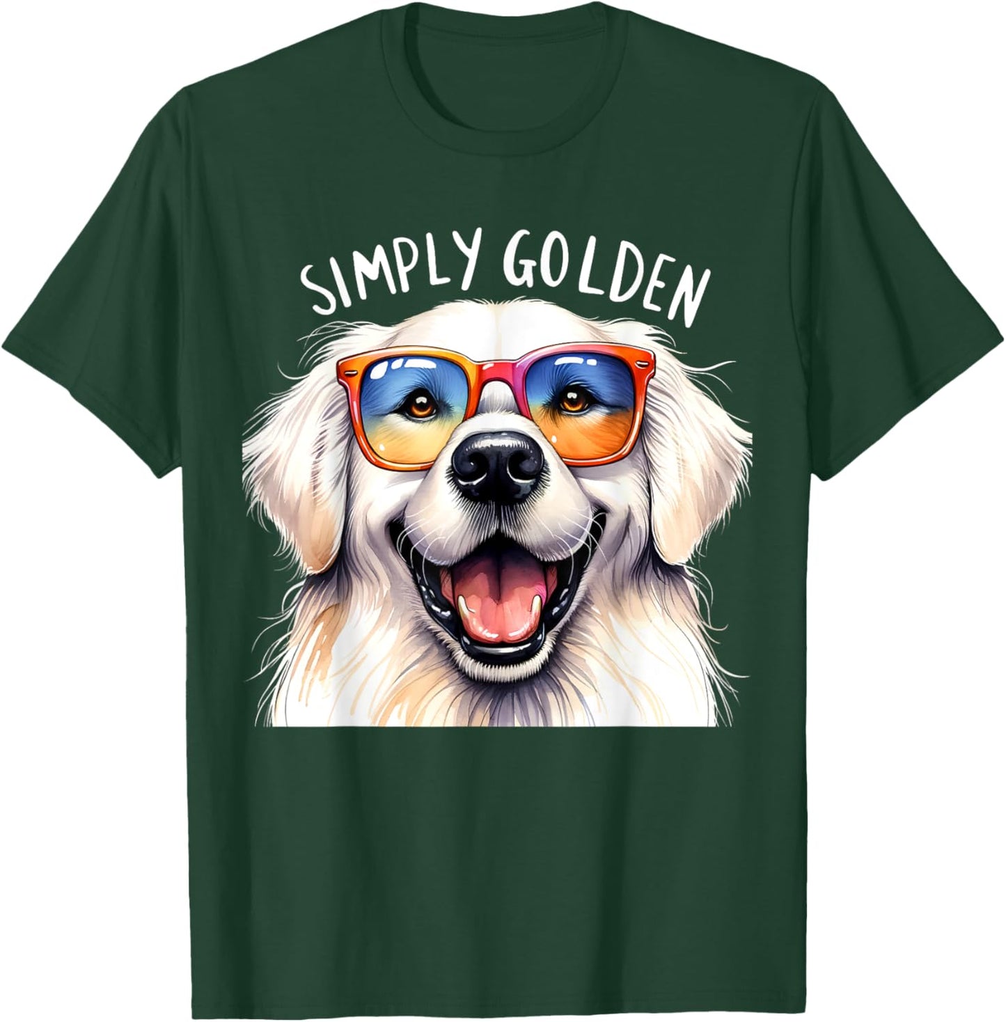 White English Cream Golden Retriever Cute Dog Simply Golden Men Women Girls Kids T-Shirt - T-Shirt | Forest