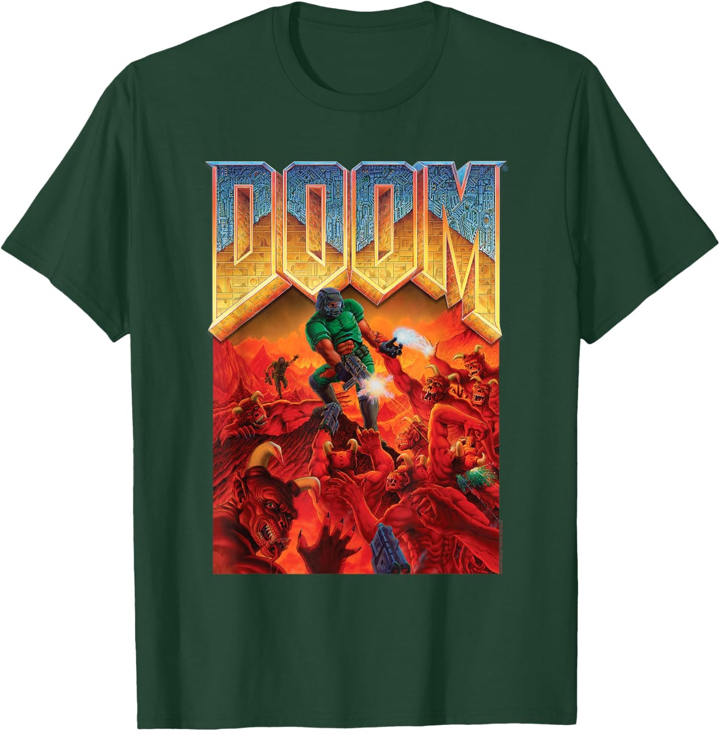 Ripple Junction x DOOM 1993 Video Game Cover Art , Black, S T-Shirt - T-Shirt | Forest