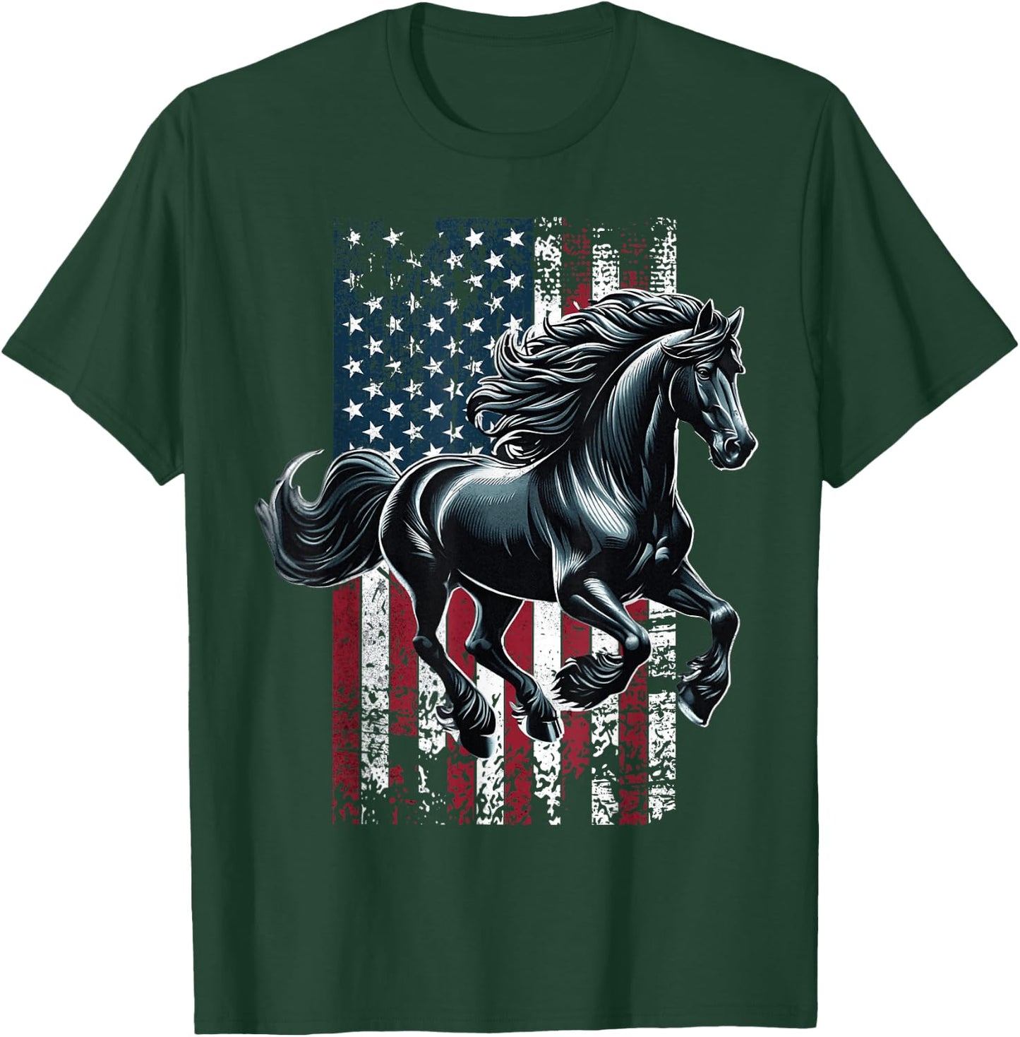 American Friesian Horse US Friesian Horse T-Shirt - T-Shirt | Forest