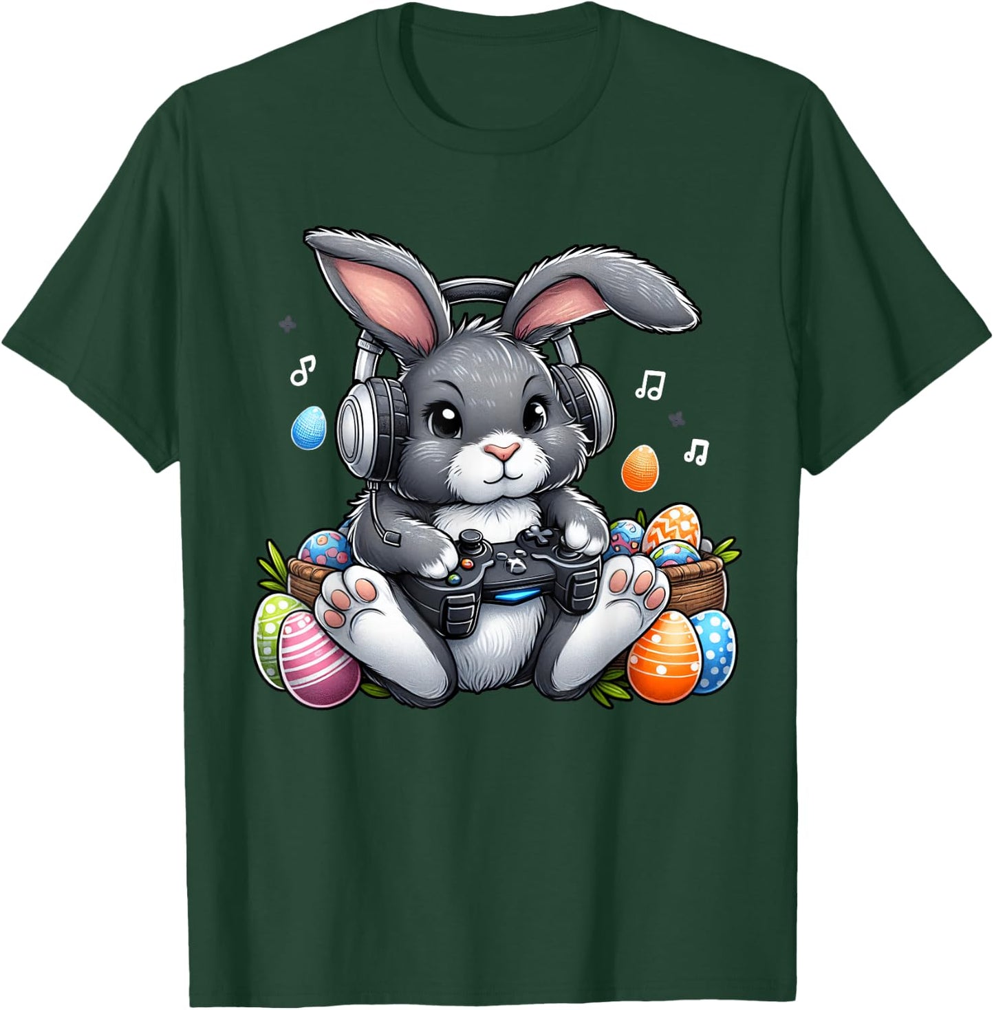 Video Games Easter Day Bunny Rabbit Gaming Men Women Kids T-Shirt - T-Shirt | Forest