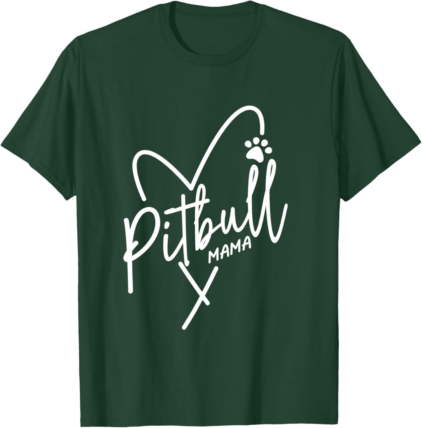 Pitbull Mom Heart Pit Bull Mama Dog Lover Pittie T-Shirt - T-Shirt | Forest