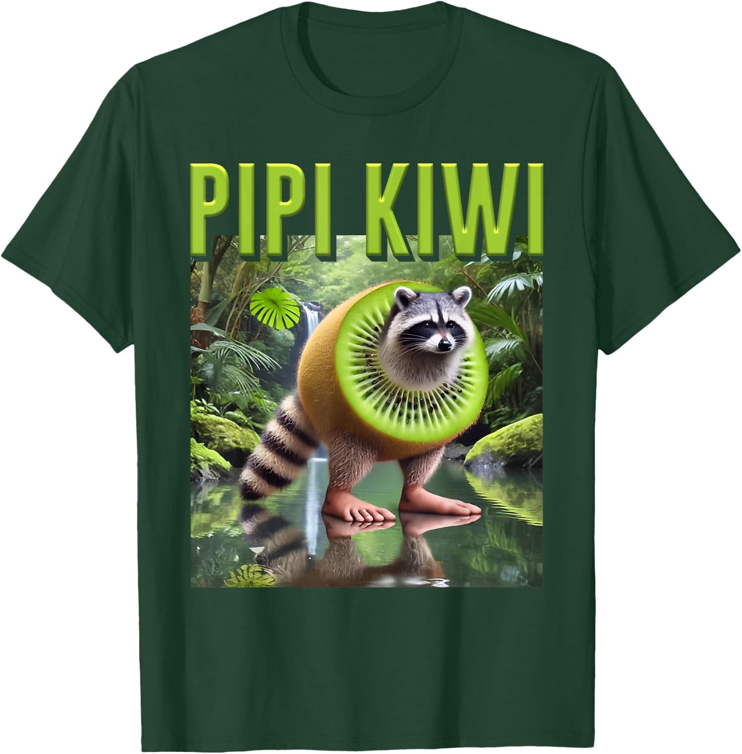 Pipi Kiwi Raccoon AI Monster Italian Brainrot Boy Meme Joke T-Shirt - T-Shirt | Forest