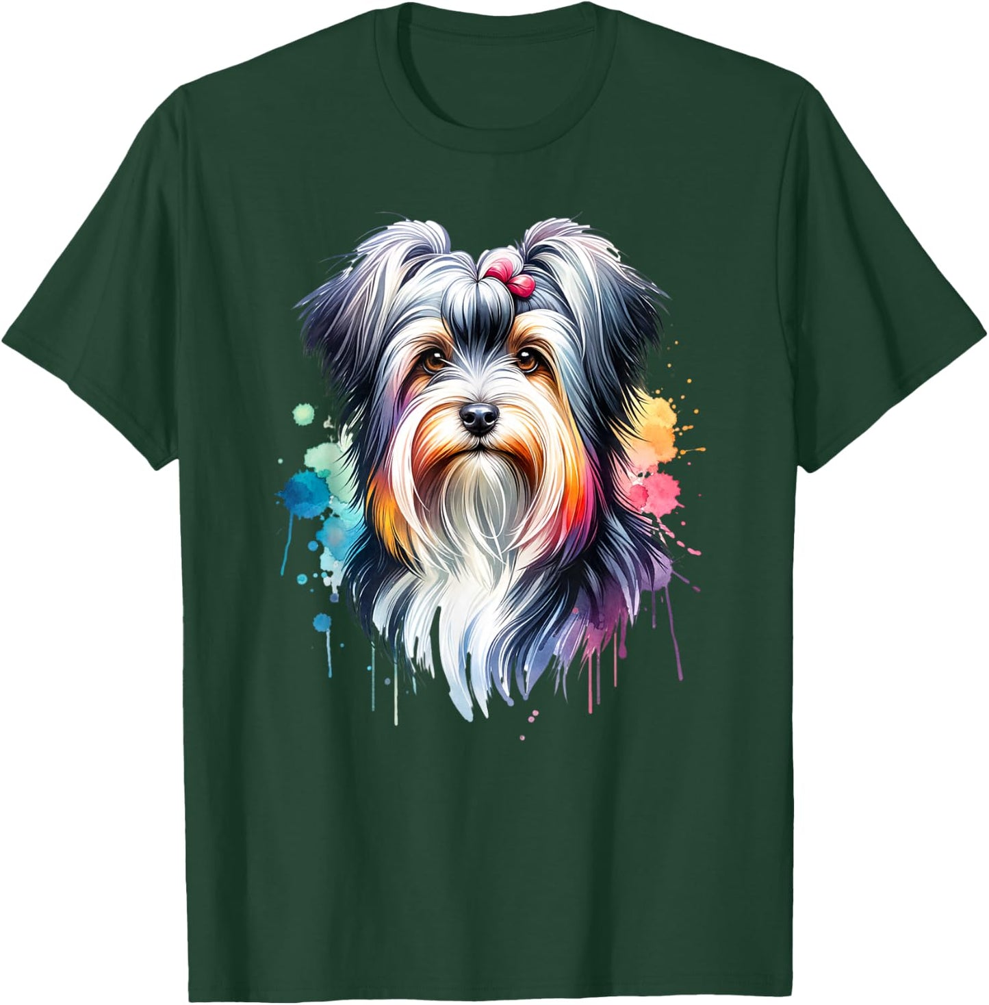 Biewer Terrier Dog Artwork T-Shirt - T-Shirt | Forest