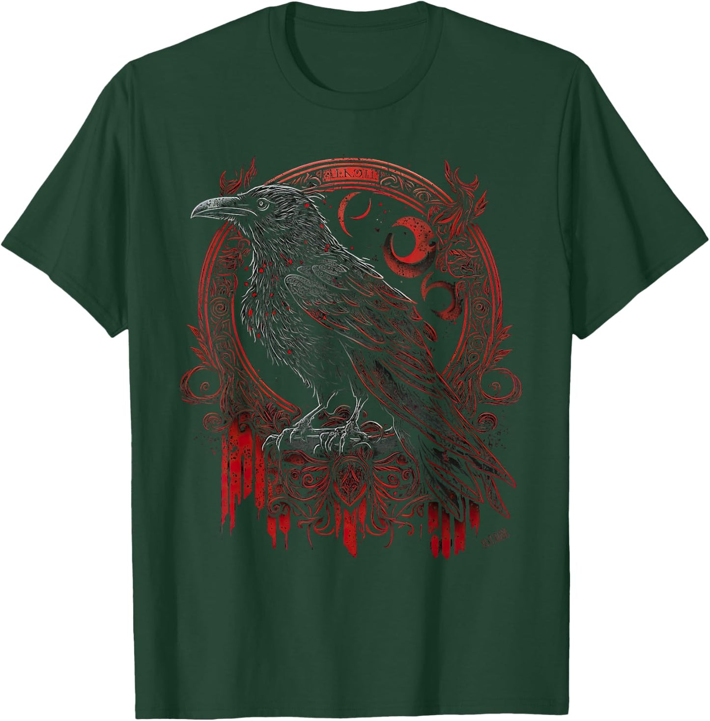Odin's Raven Viking Norse Runes Nordmann Mythology T-Shirt - T-Shirt | Forest