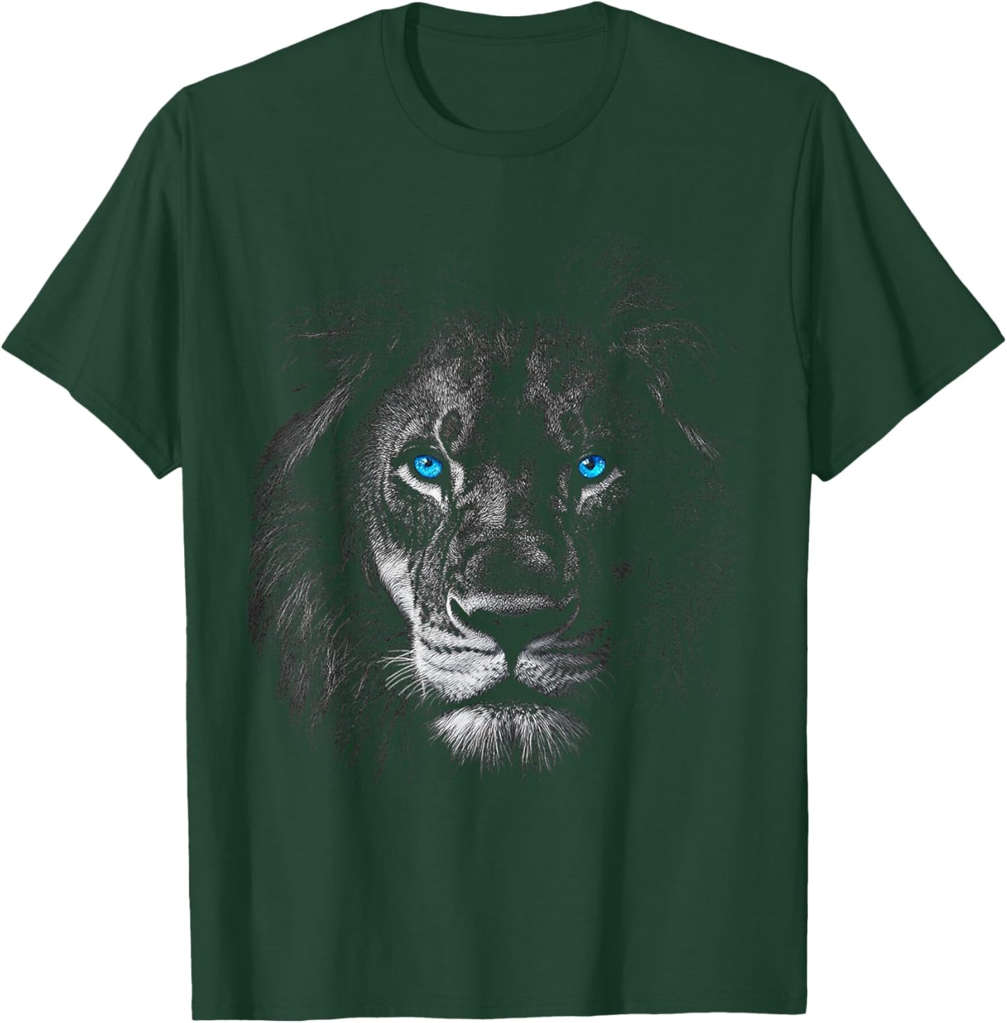 Lion Animal Motif Yeux Bleus Illustration Lion T-Shirt - T-Shirt | Forest