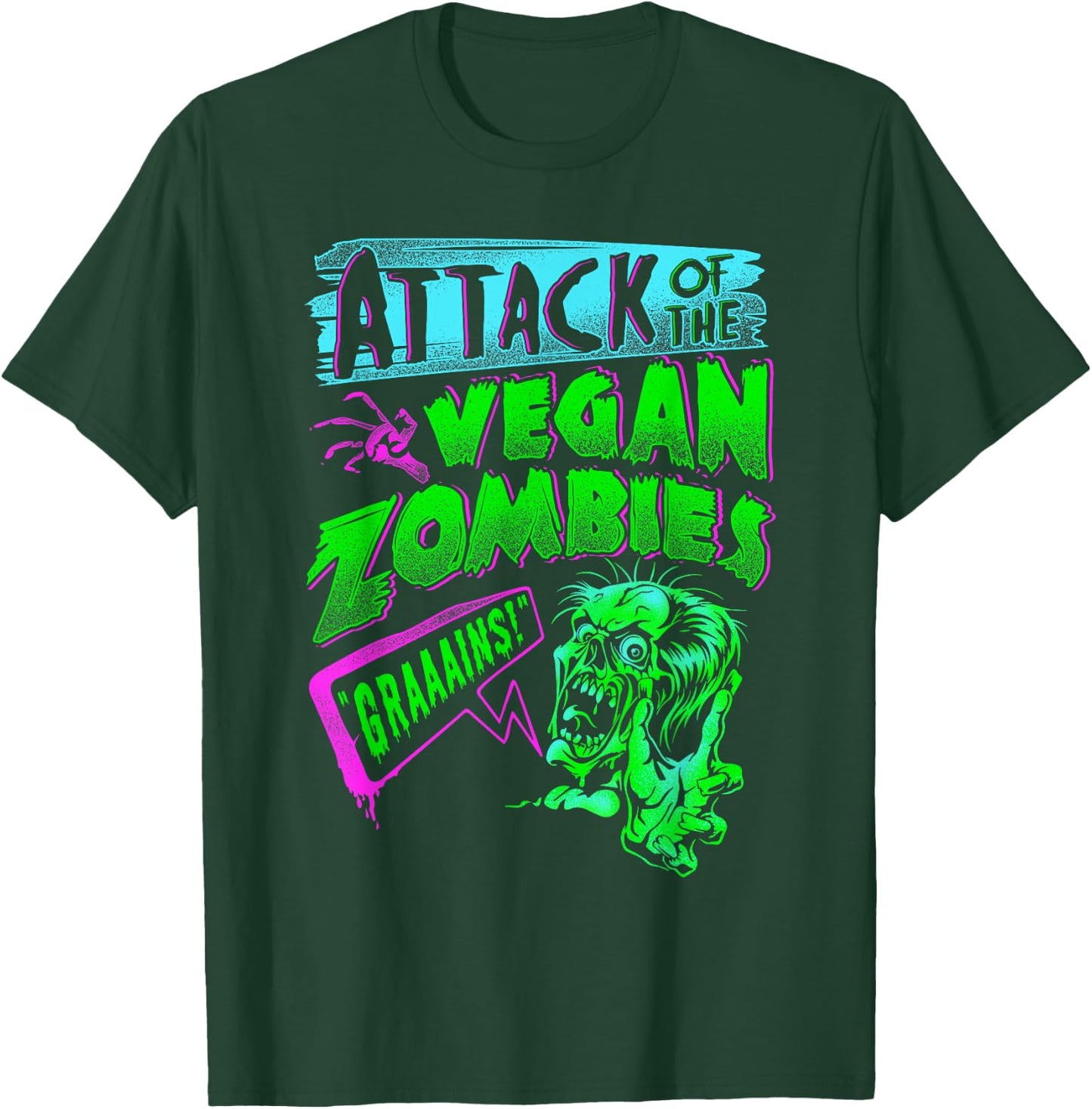 Attack of the Vegan Zombies Vegetarian Halloween T-Shirt - T-Shirt | Forest