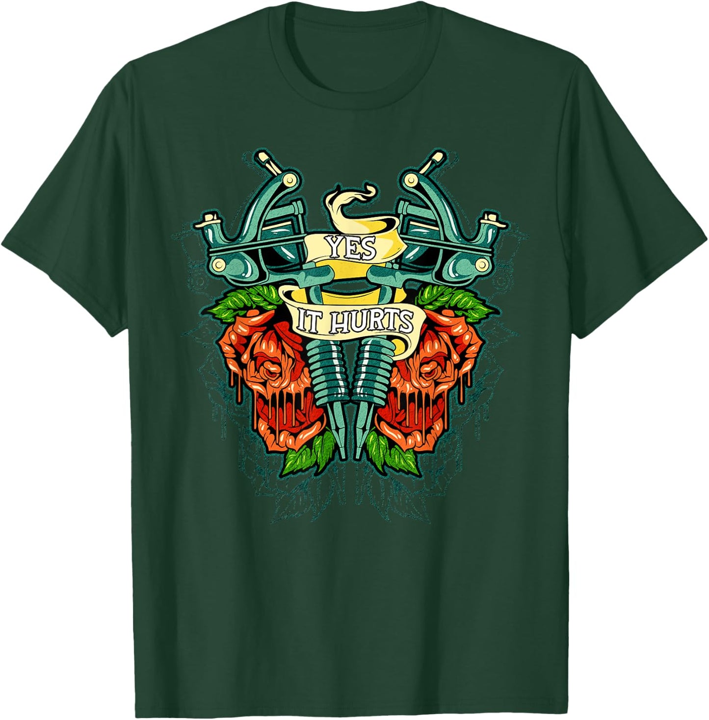 Yes It Hurts Vintage Old Style Tattoo design T-Shirt - T-Shirt | Forest