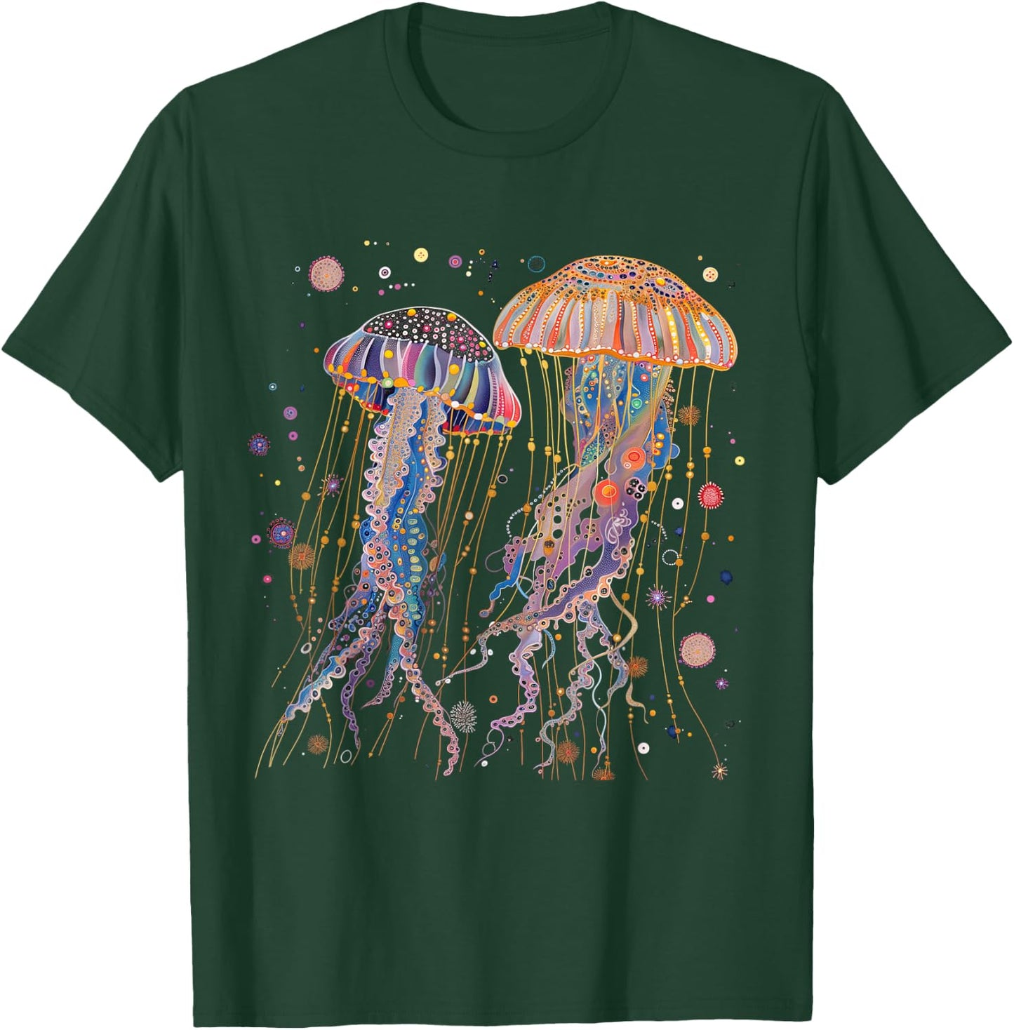 Jellyfish Colorful Flower Patterns Scuba Diving Diver Ocean T-Shirt - T-Shirt | Forest