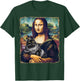 Black Cat Art Painting Apparel Gifts Graphic Mona Lisa Cat Art Funny for Cat Lovers, -Adults, Kids, Black, Small, Short Sleeve T-Shirt - T-Shirt | Forest
