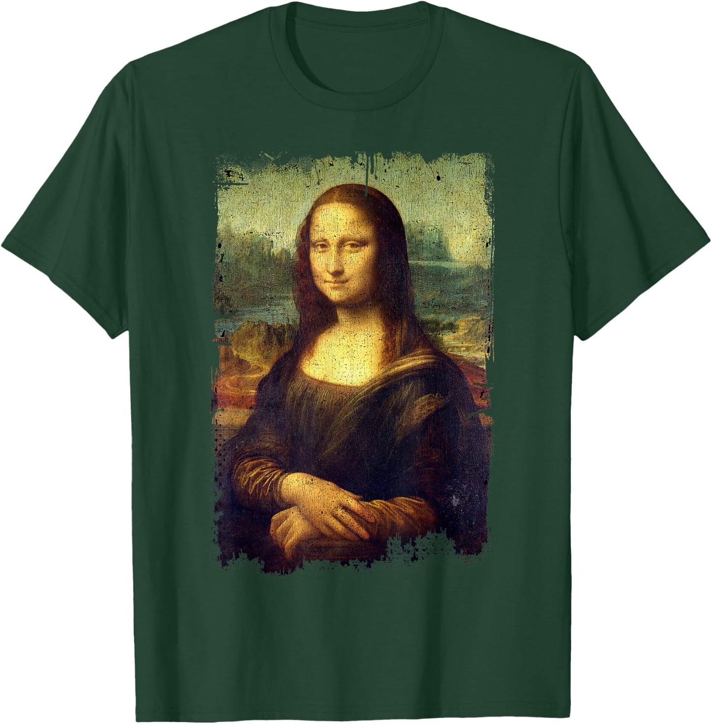 Mona Lisa by Leonardo da Vinci Famous Painting , black T-Shirt - T-Shirt | Forest