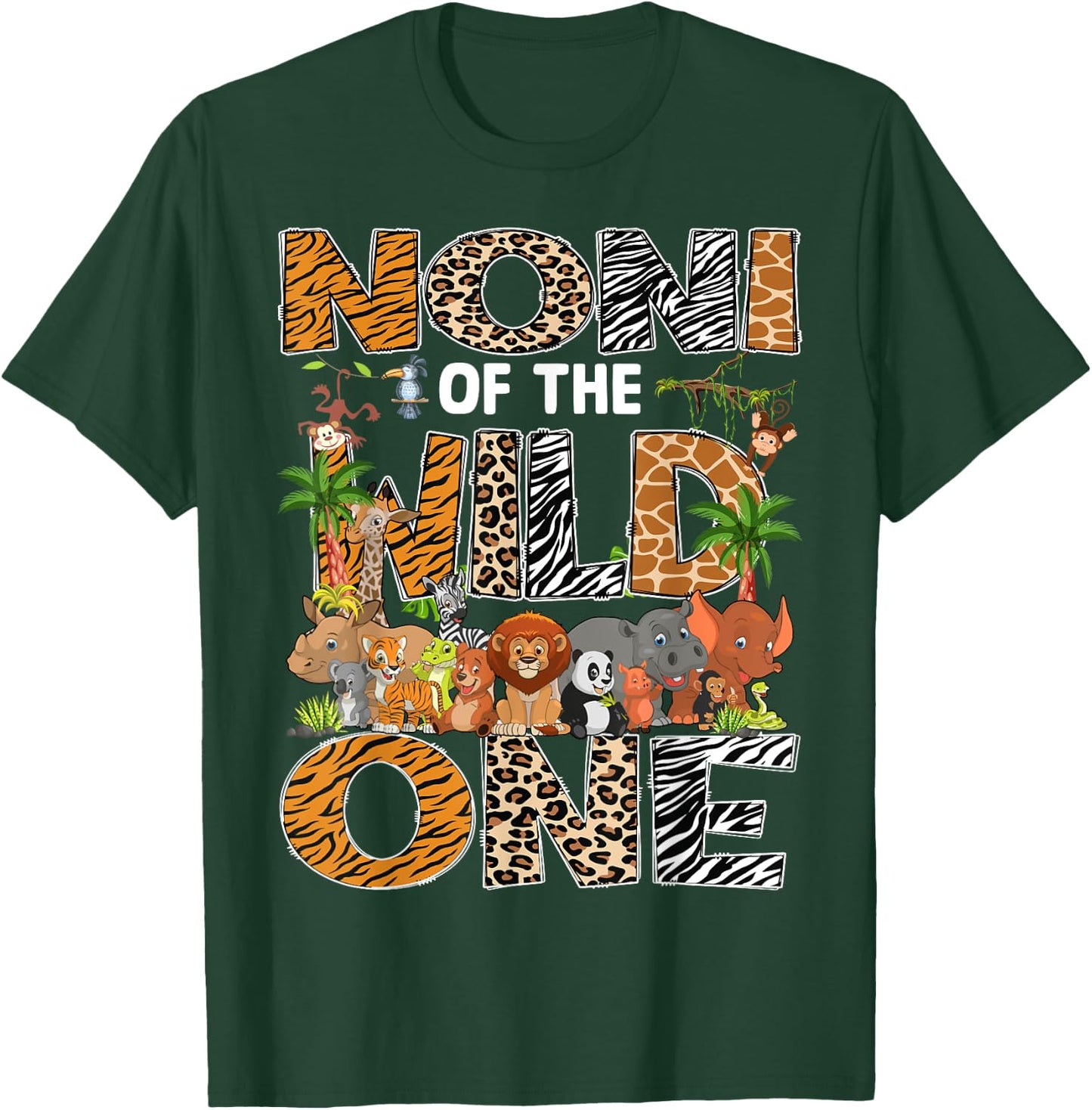 Noni Of The Wild One Safari Zoo Animal 1St Birthday T-Shirt - T-Shirt | Forest
