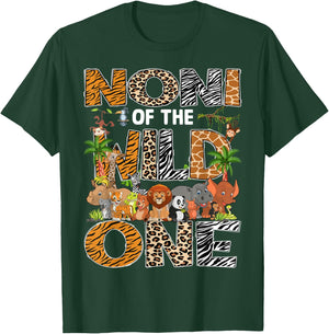 Noni Of The Wild One Safari Zoo Animal 1St Birthday T-Shirt - T-Shirt | Forest