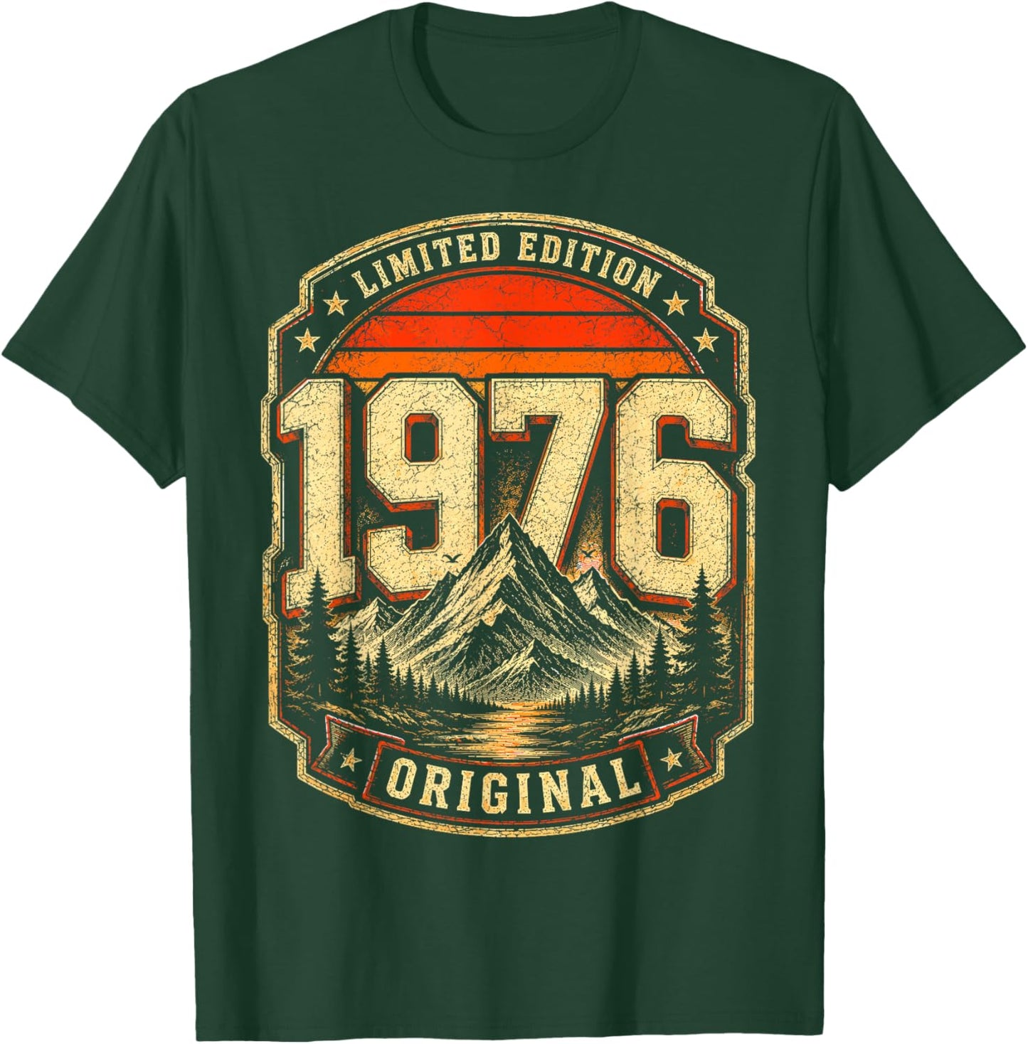 50e Anniversaire Homme Femme 50 Ans 1976 décoration Cadeau Amusant T-Shirt - T-Shirt | Forest