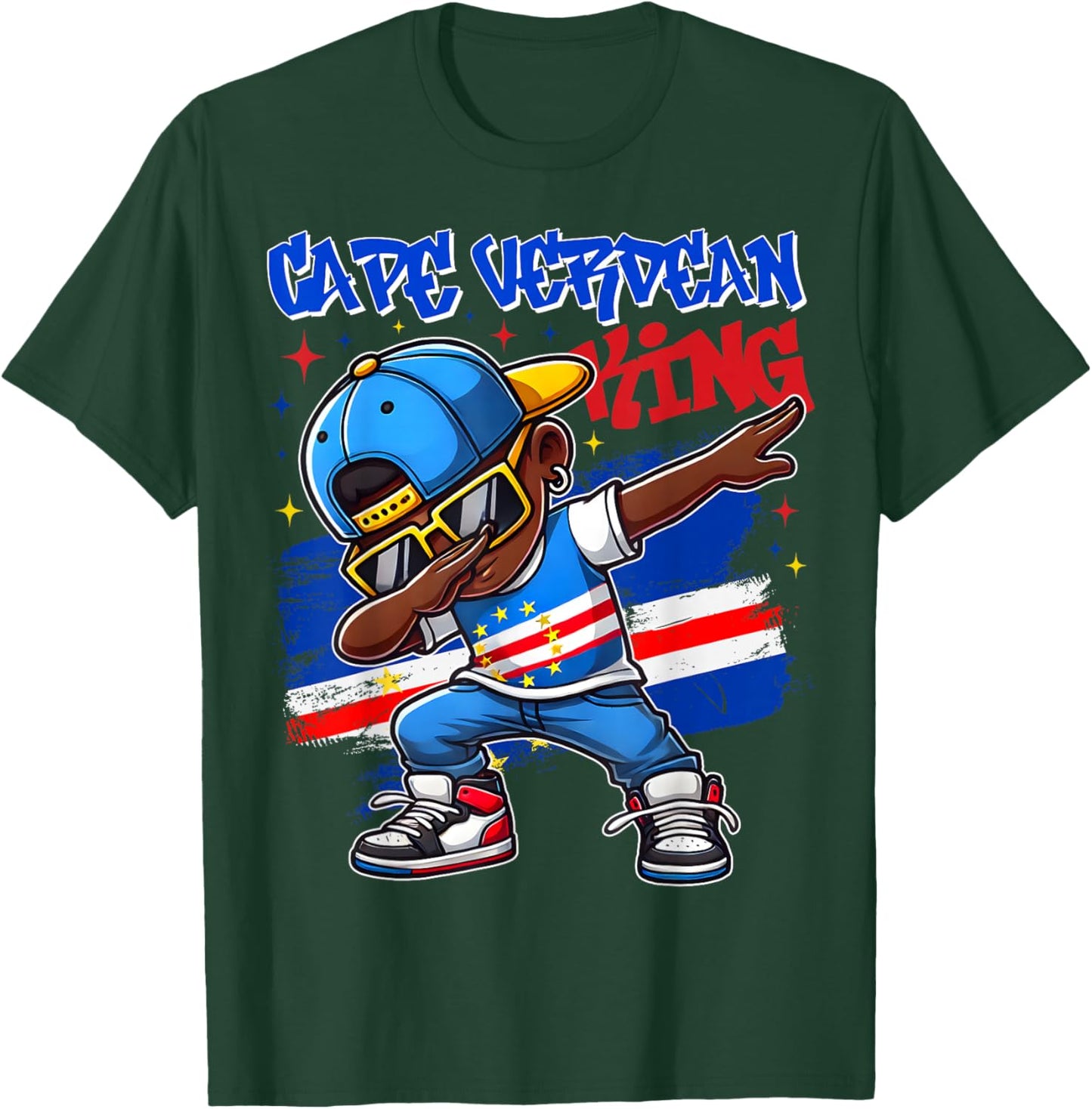 King of Cape Verde dabbing Cape Verde Flag Children's Pride , Black, S T-Shirt - T-Shirt | Forest