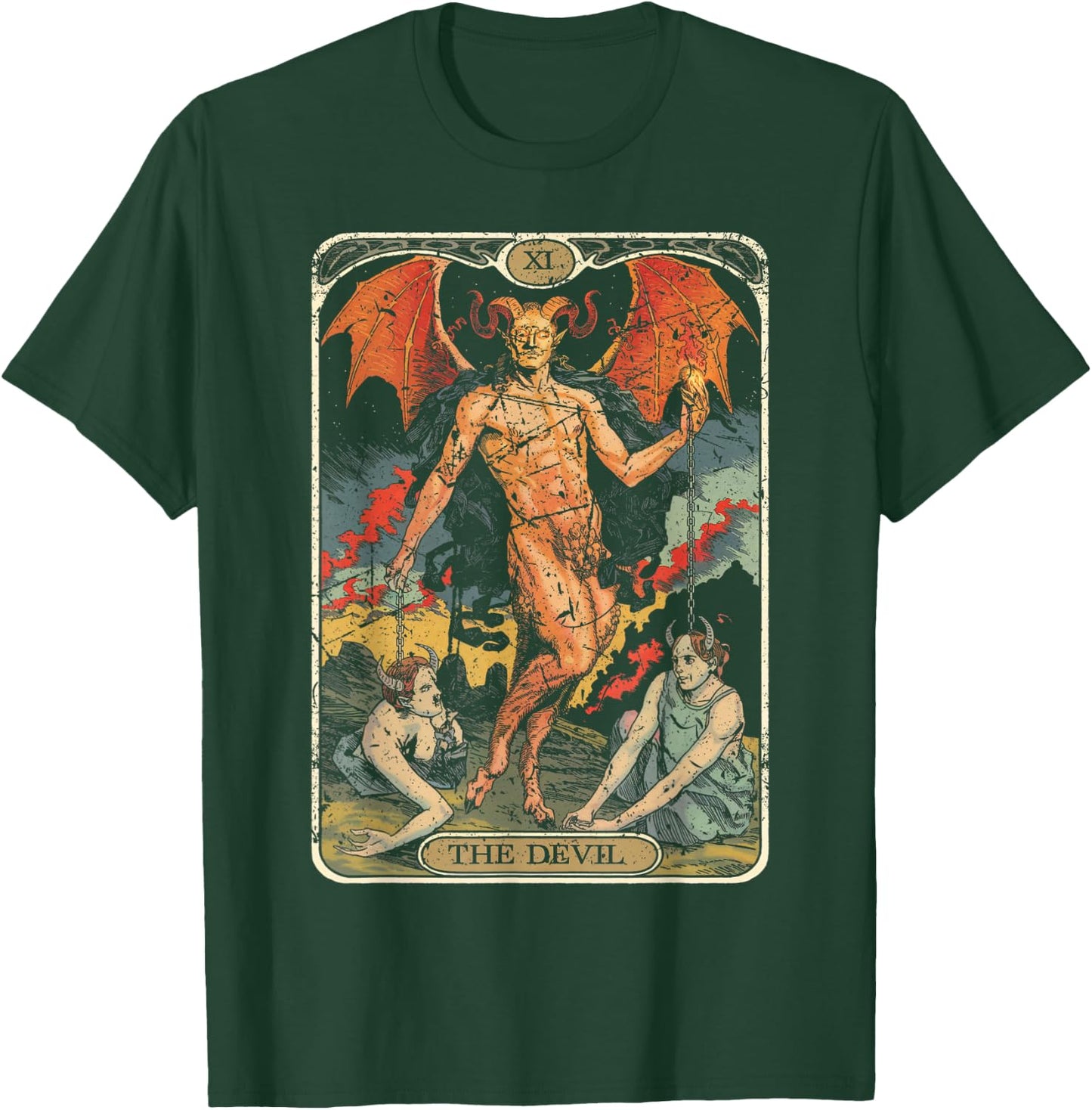 Tarot Card Vintage Devil T-Shirt - T-Shirt | Forest