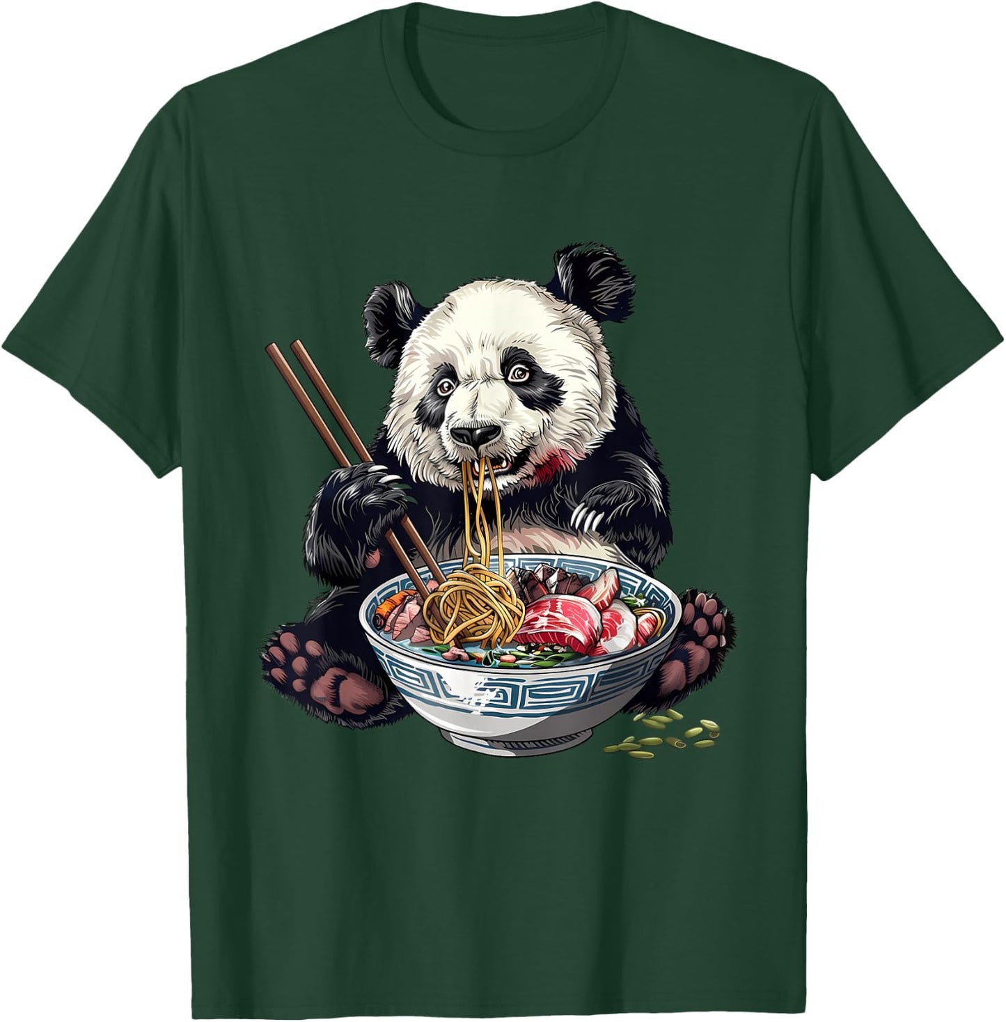 Panda Eating Ramen Noodles Ramen Noodles Panda Noodle Bowl T-Shirt - T-Shirt | Forest