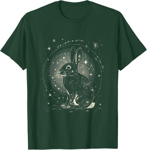Moonlit Bunny Moon Rabbit Night Sky Galaxy Space T-Shirt - T-Shirt | Forest