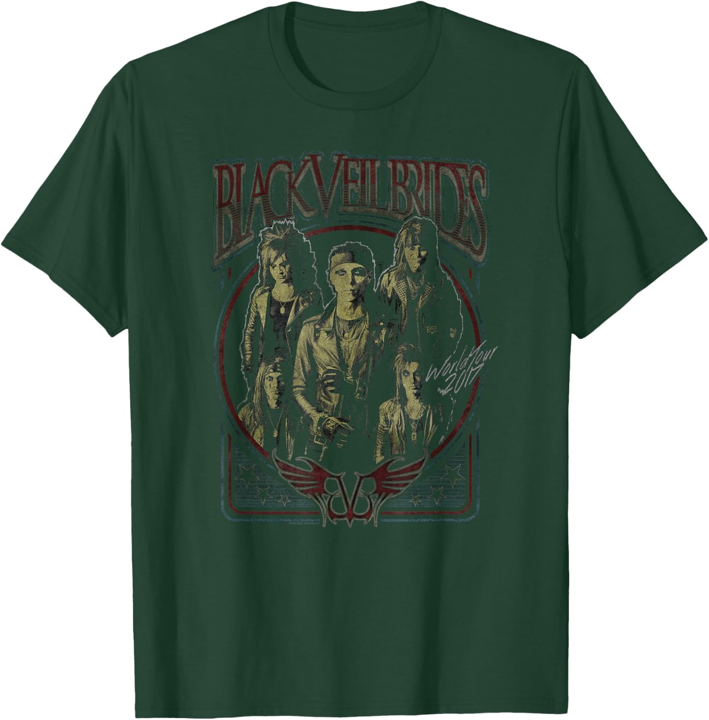 Offizielles Black Veil Brides Vintage World Tour 2017 Band T-Shirt - T-Shirt | Forest