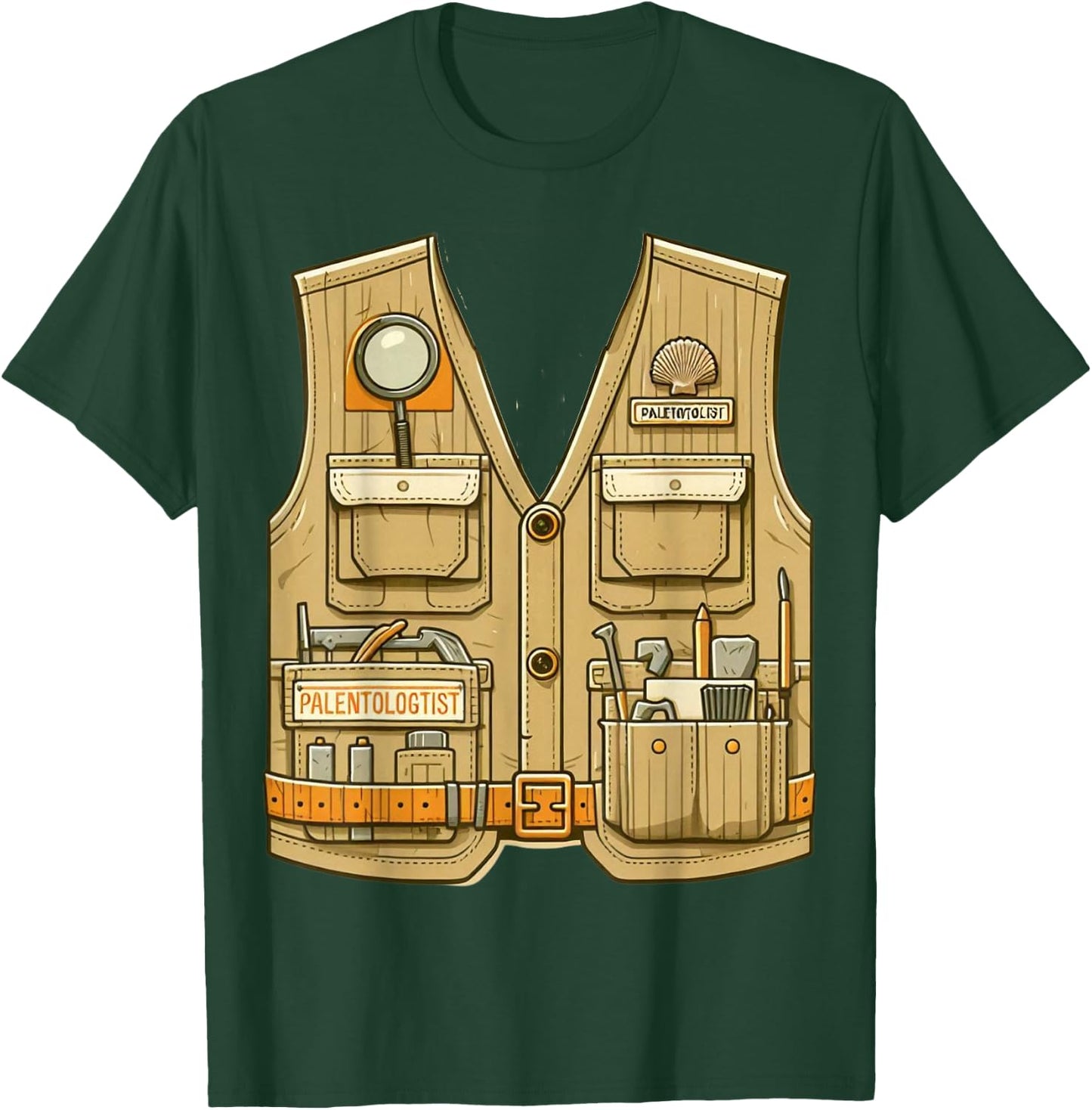 Adult Kids Halloween Paleontologist Dinosaur Hunter Costume T-Shirt - T-Shirt | Forest