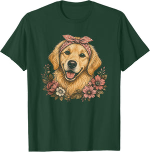 Golden Retriever Artwork Design for Girls T-Shirt - T-Shirt | Forest