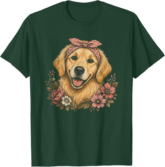 Golden Retriever Artwork Design for Girls T-Shirt - T-Shirt | Forest