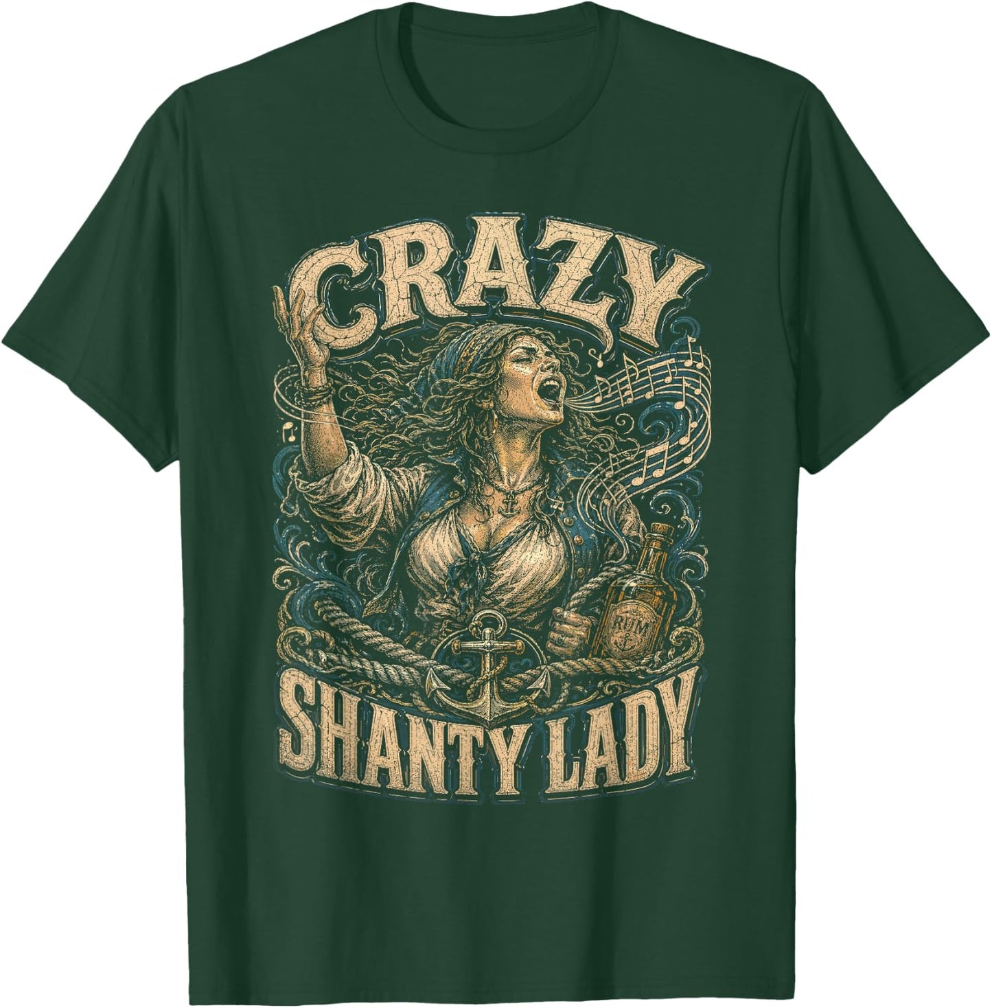 Sailors Sea Shanty Crazy Shanty Lady T-Shirt - T-Shirt | Forest