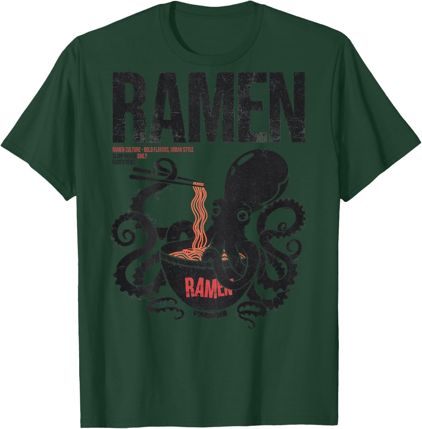 Ramen Kawaii Otaku Manga Anime Backprint Streetwear Urban , grey, S T-Shirt - T-Shirt | Forest