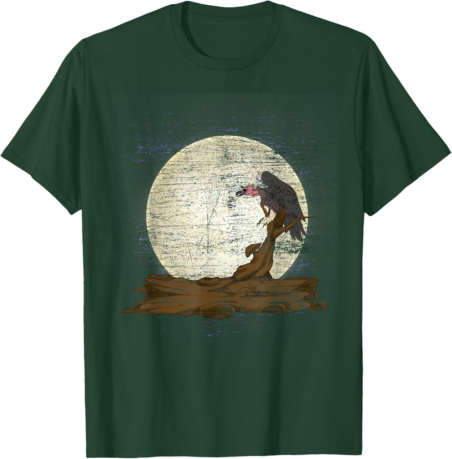 Scavenger Bird Moonlight Full Moon Turkey Vulture Vulture T-Shirt - T-Shirt | Forest