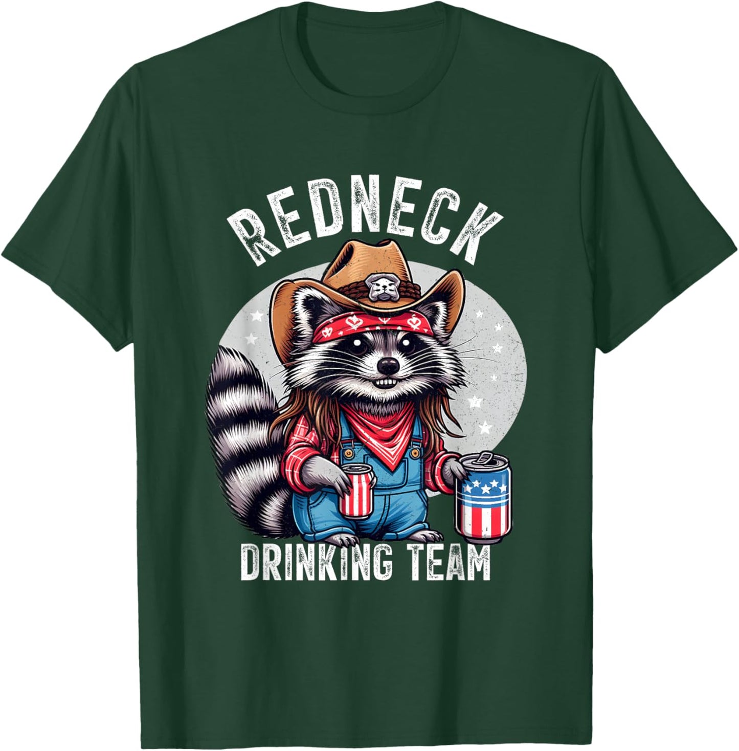 Redneck Hillbilly Raccoon White Party Costume, Black, S T-Shirt - T-Shirt | Forest
