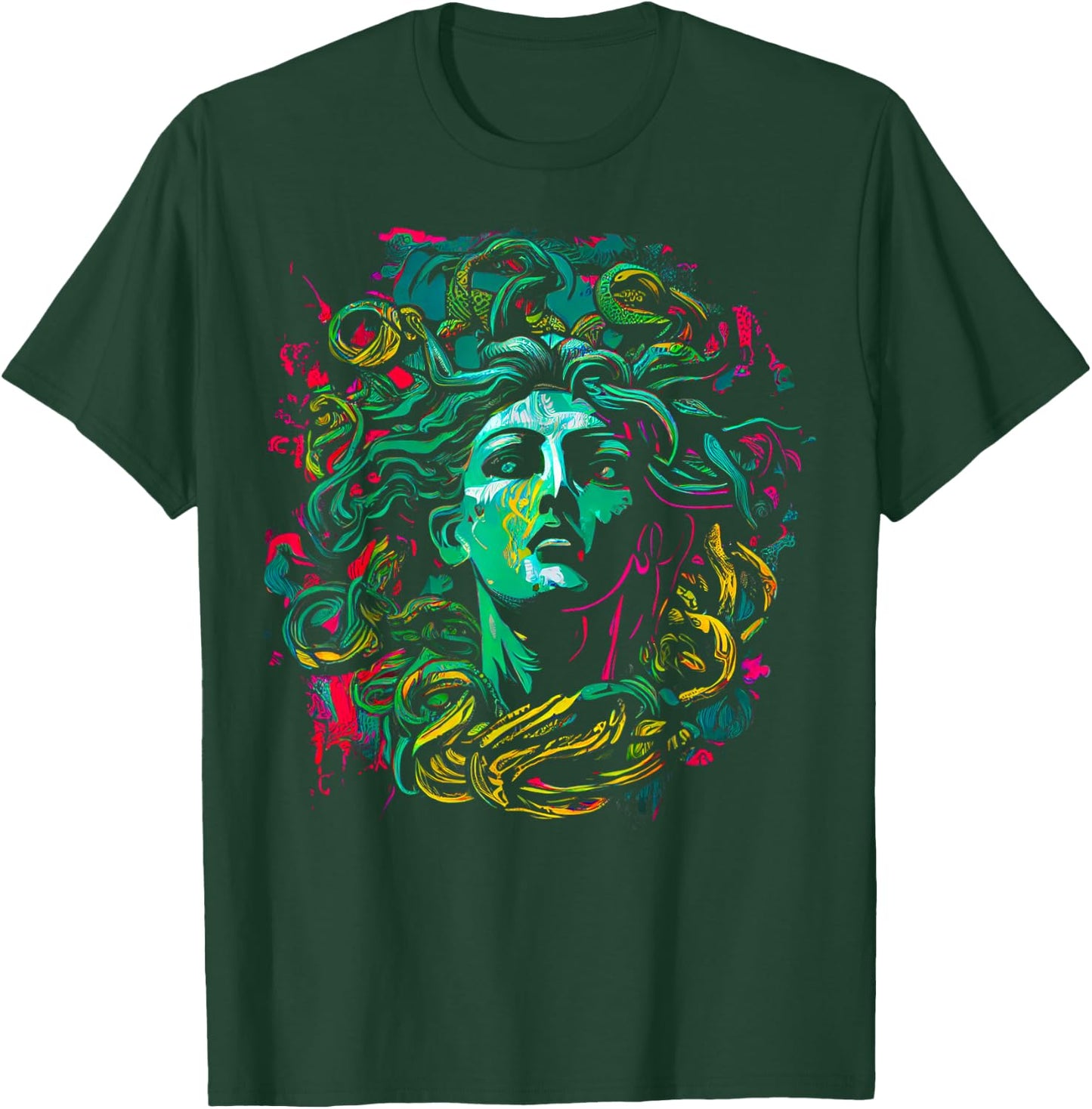 Medusa Greek Mythology Snake Hair T-Shirt - T-Shirt | Forest