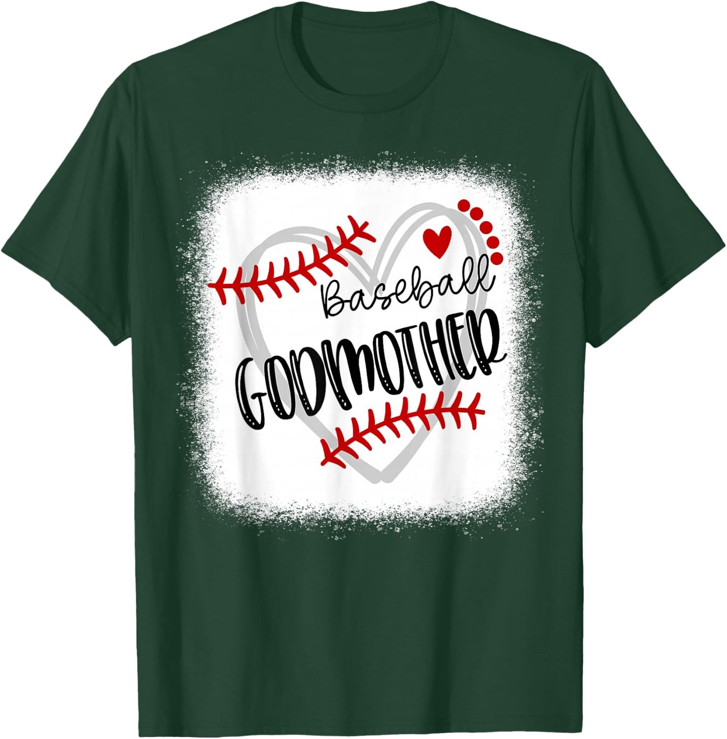 Personalized Baseball Heart Cute Godmother Women T-Shirt - T-Shirt | Forest