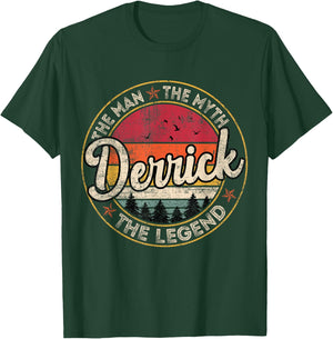 Derrick The Man The Myth The Legend Personalized Name T-Shirt - T-Shirt | Forest