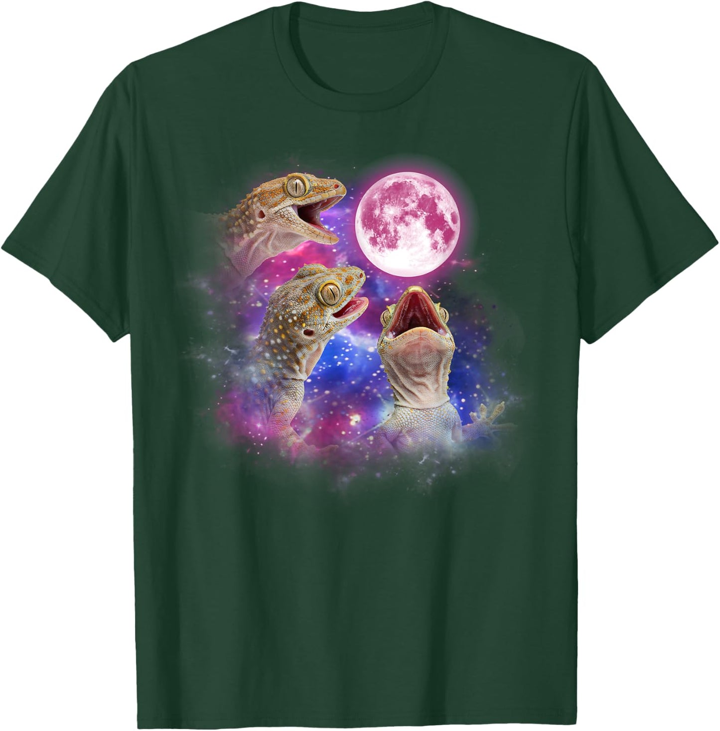 Gecko Howling At The Moon Wildlife colorful gecko T-Shirt - T-Shirt | Forest