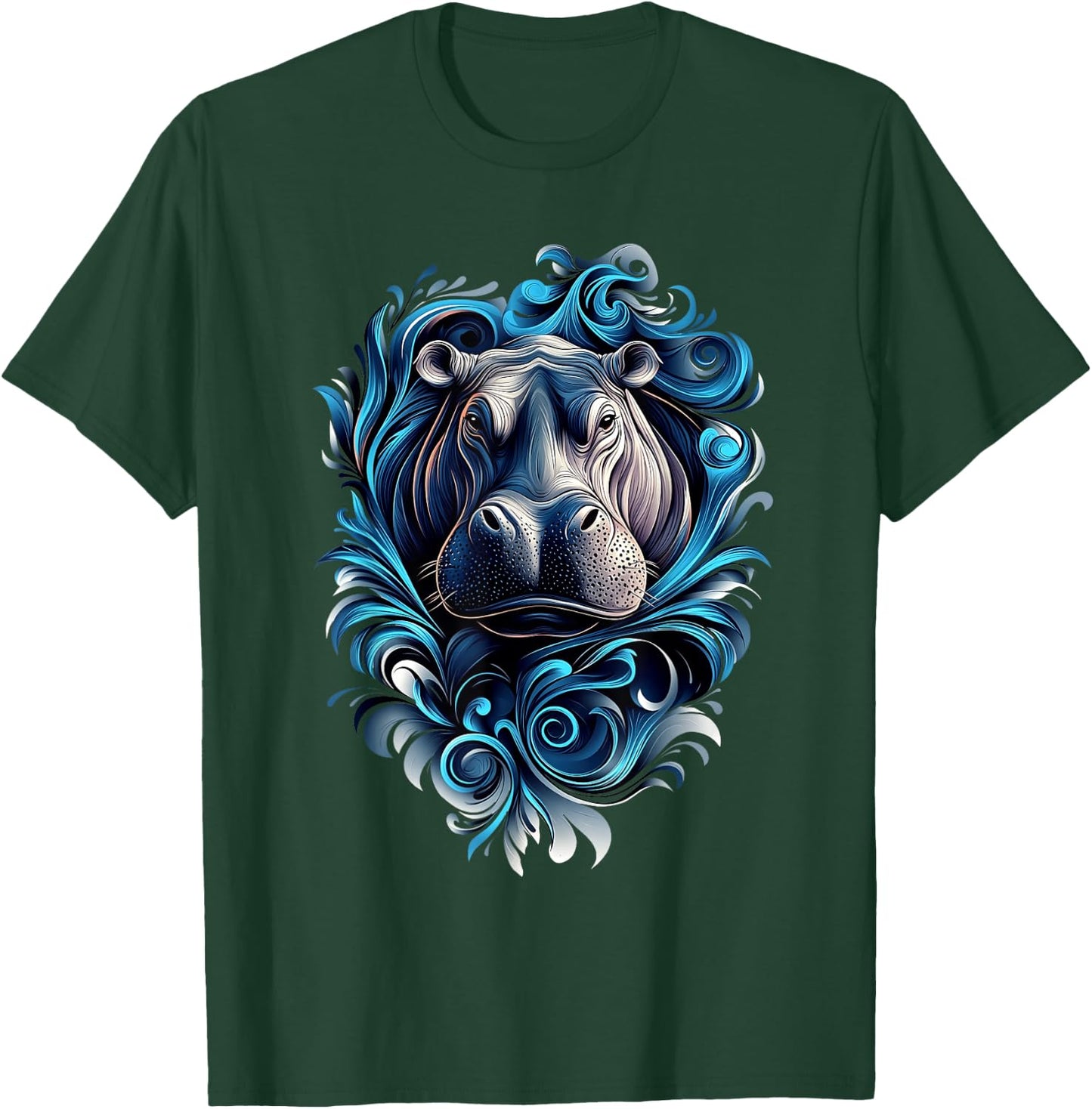 Hippos Wildlife Hippopotamus Nature Colorful Hippo T-Shirt - T-Shirt | Forest