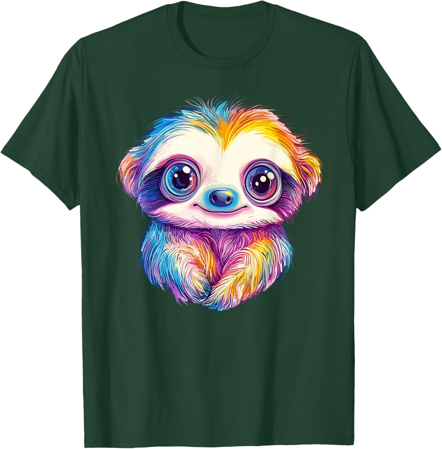 Colorful Rainbow Sloth T-Shirt - T-Shirt | Forest