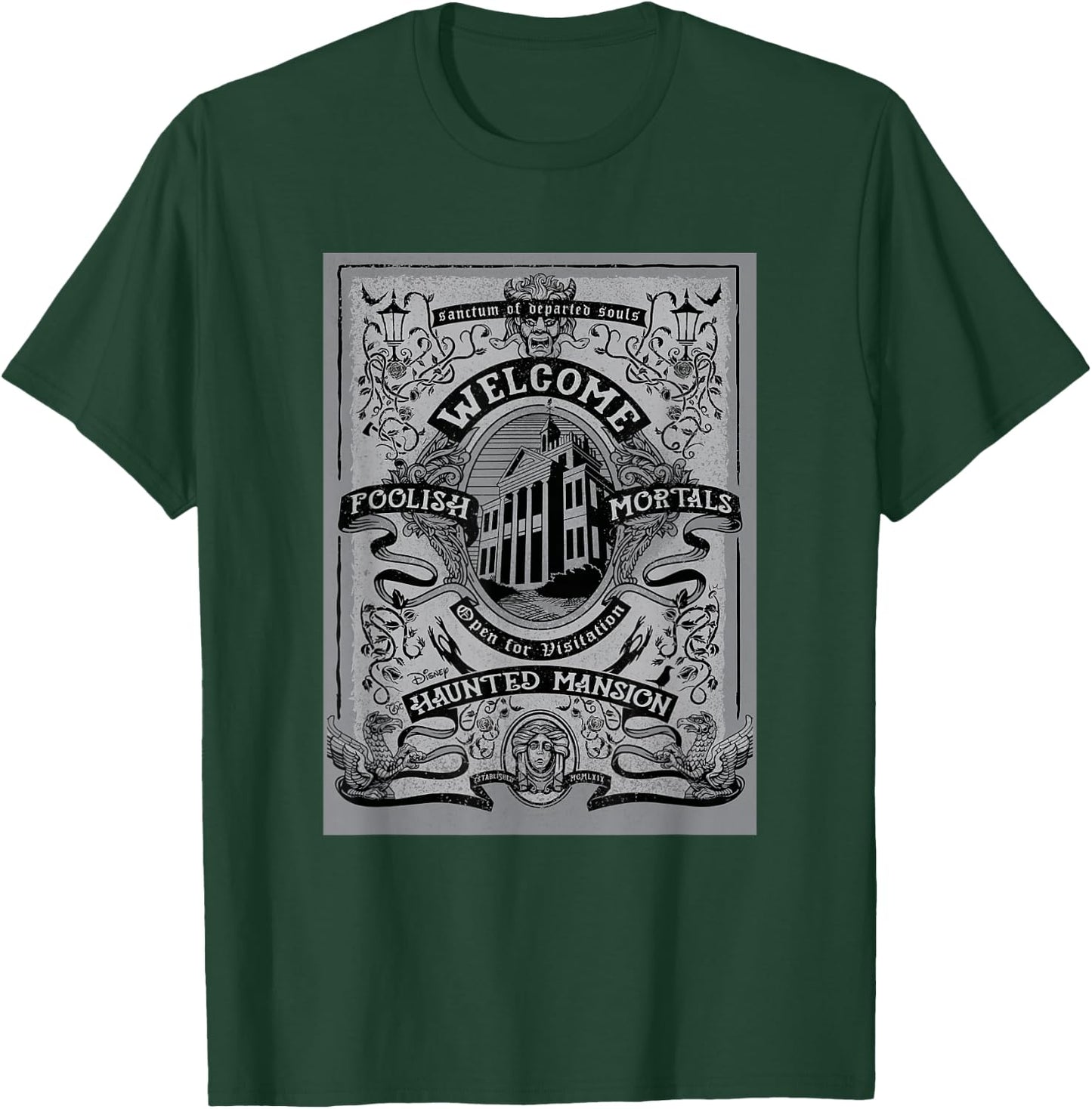 The Haunted Mansion Welcome Foolish Mortals Vintage Poster T-Shirt - T-Shirt | Forest
