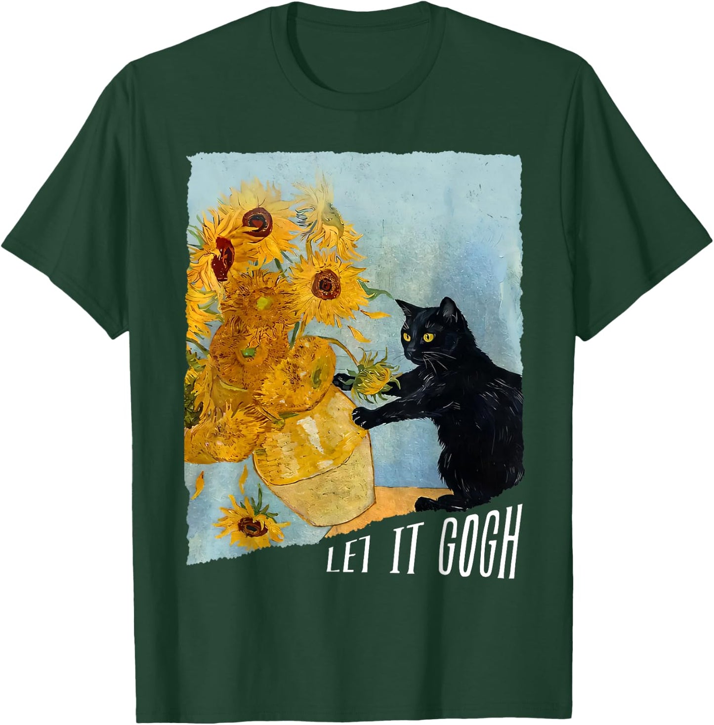 Let it Gogh Funny Vincent Van Gogh Starry Night Design T-Shirt - T-Shirt | Forest