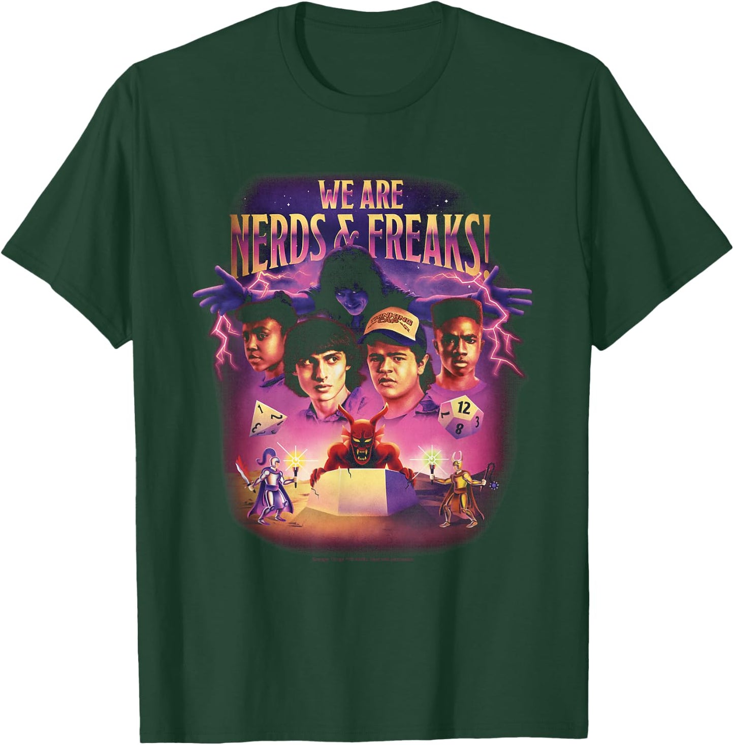 Stranger Things We Are Nerds & Freaks D&D Montage T-Shirt - T-Shirt | Forest