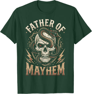 Father of Mayhem Vintage Gothic Skull and Snake T-Shirt - T-Shirt | Forest
