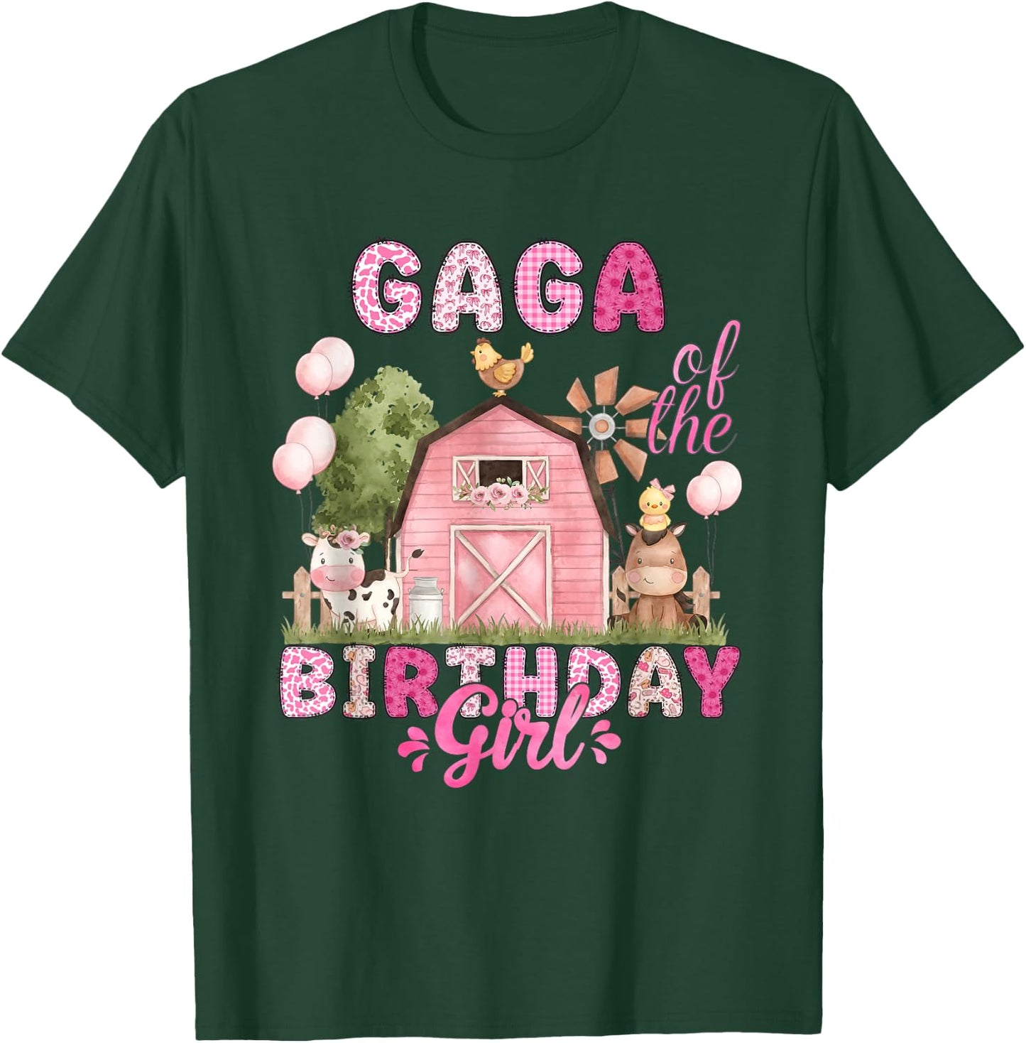 Gaga of The Birthday Girl 1St Bday Cow Farm Family T-Shirt - T-Shirt | Forest