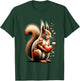 Squirrel Holding Heart Valentine's Day Cute Valentine T-Shirt - T-Shirt | Forest