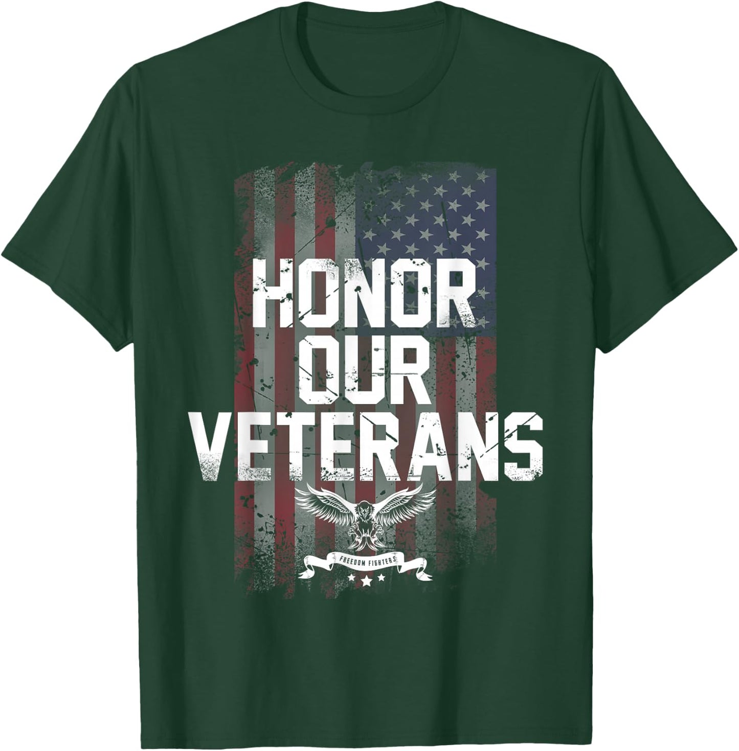 Honor Our Vets Happy Veterans Day Fallen Soldiers T-Shirt - T-Shirt | Forest
