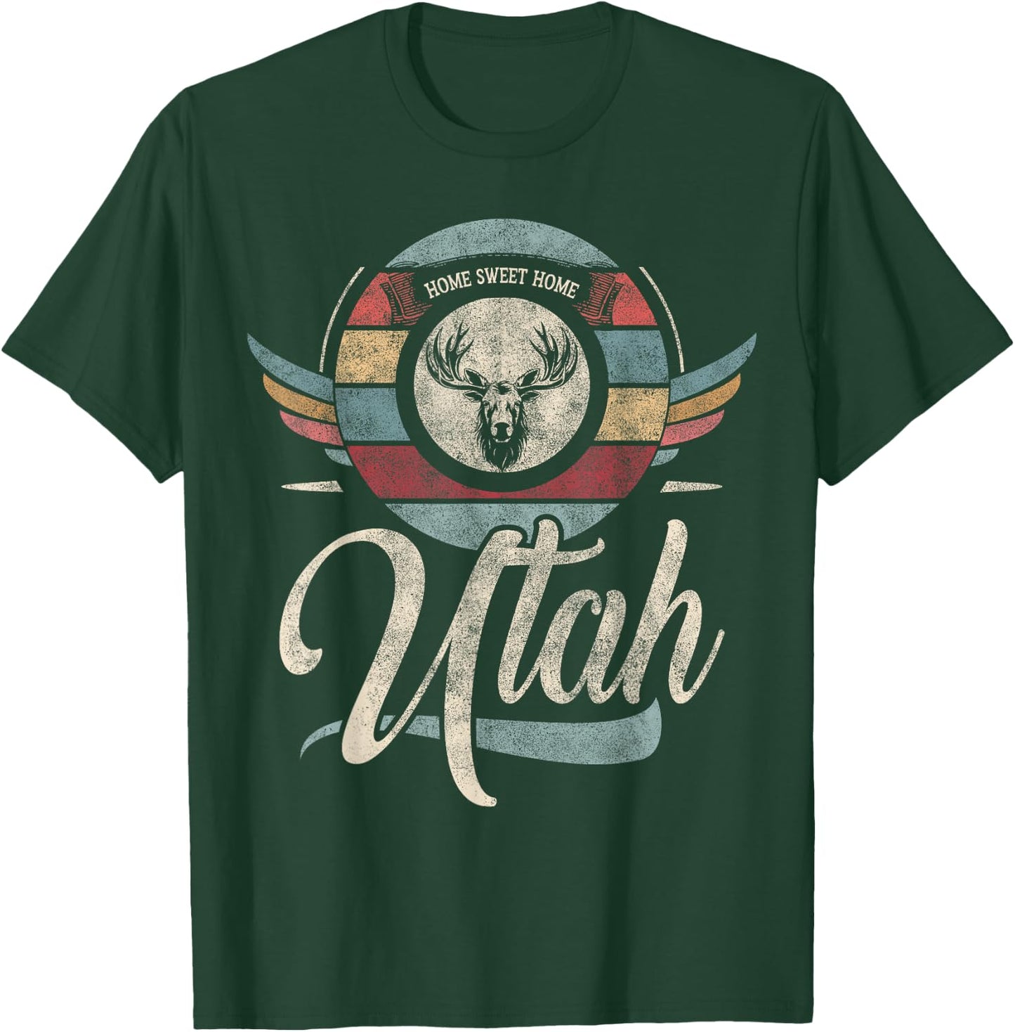 Utah vintage state animal Elk head retro sweet home boho T-Shirt - T-Shirt | Forest
